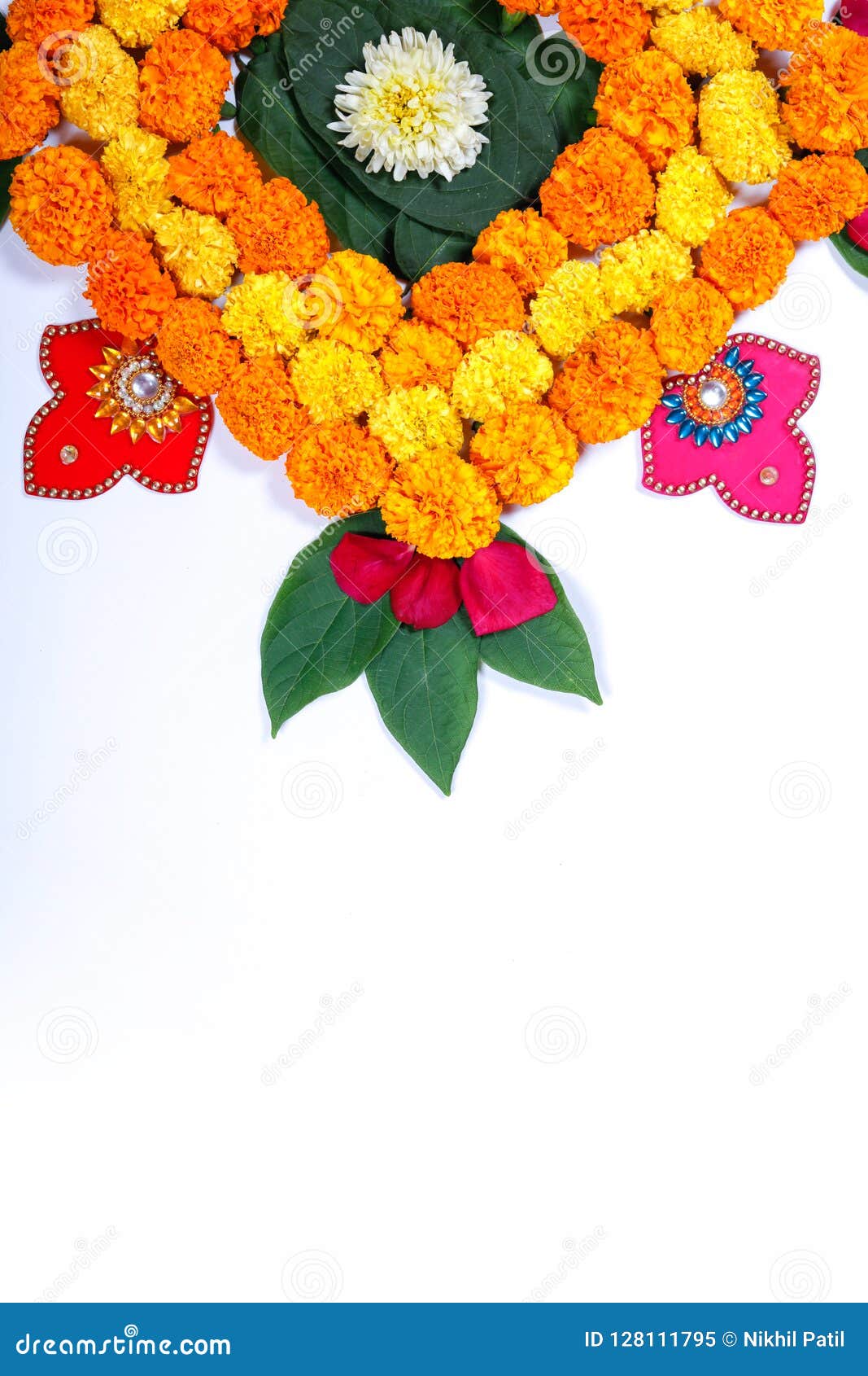 Marigold Flower Rangoli Design for Diwali Festival , Indian ...