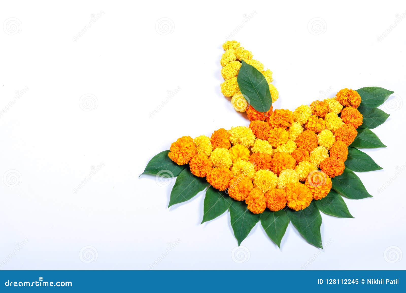 Marigold Flower Rangoli Design for Diwali Festival , Indian ...