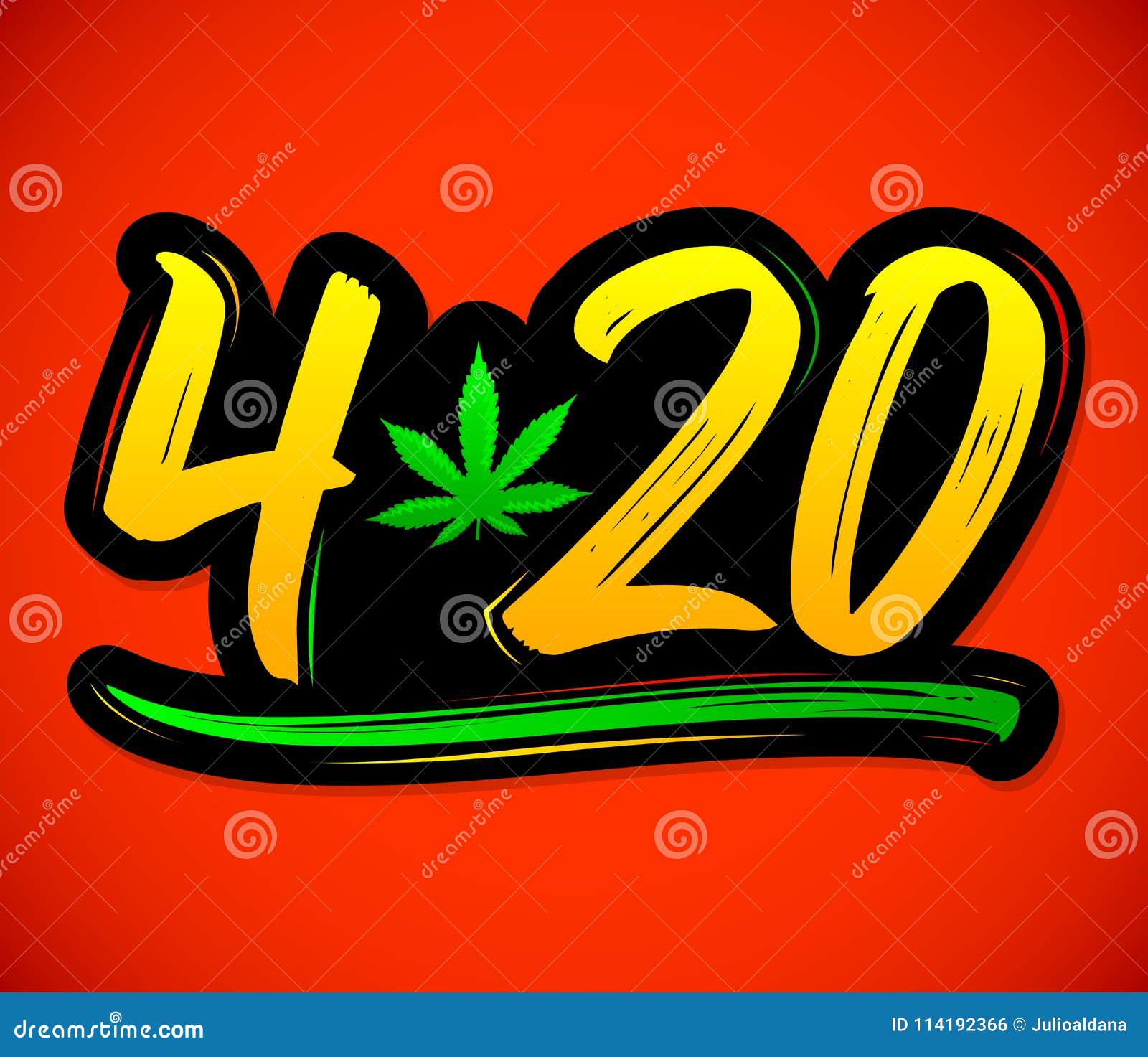 4 20 Marijuana Leaf Cannabis Celebration Vector Lettering Design April 20 Stock Vector Illustration Of Lettering Leaf 114192366