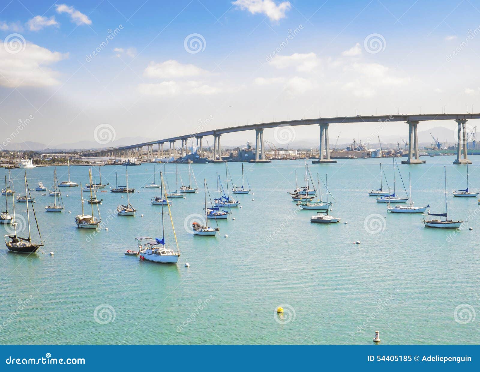 marina and coronado bridge, san diego