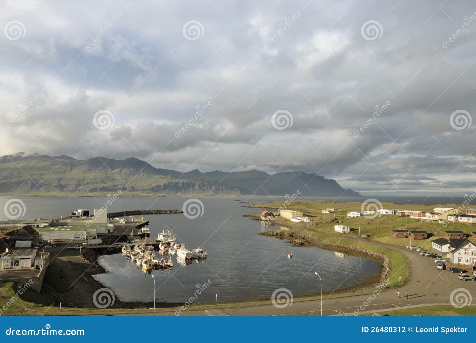 marina of djupivogur town, iceland.