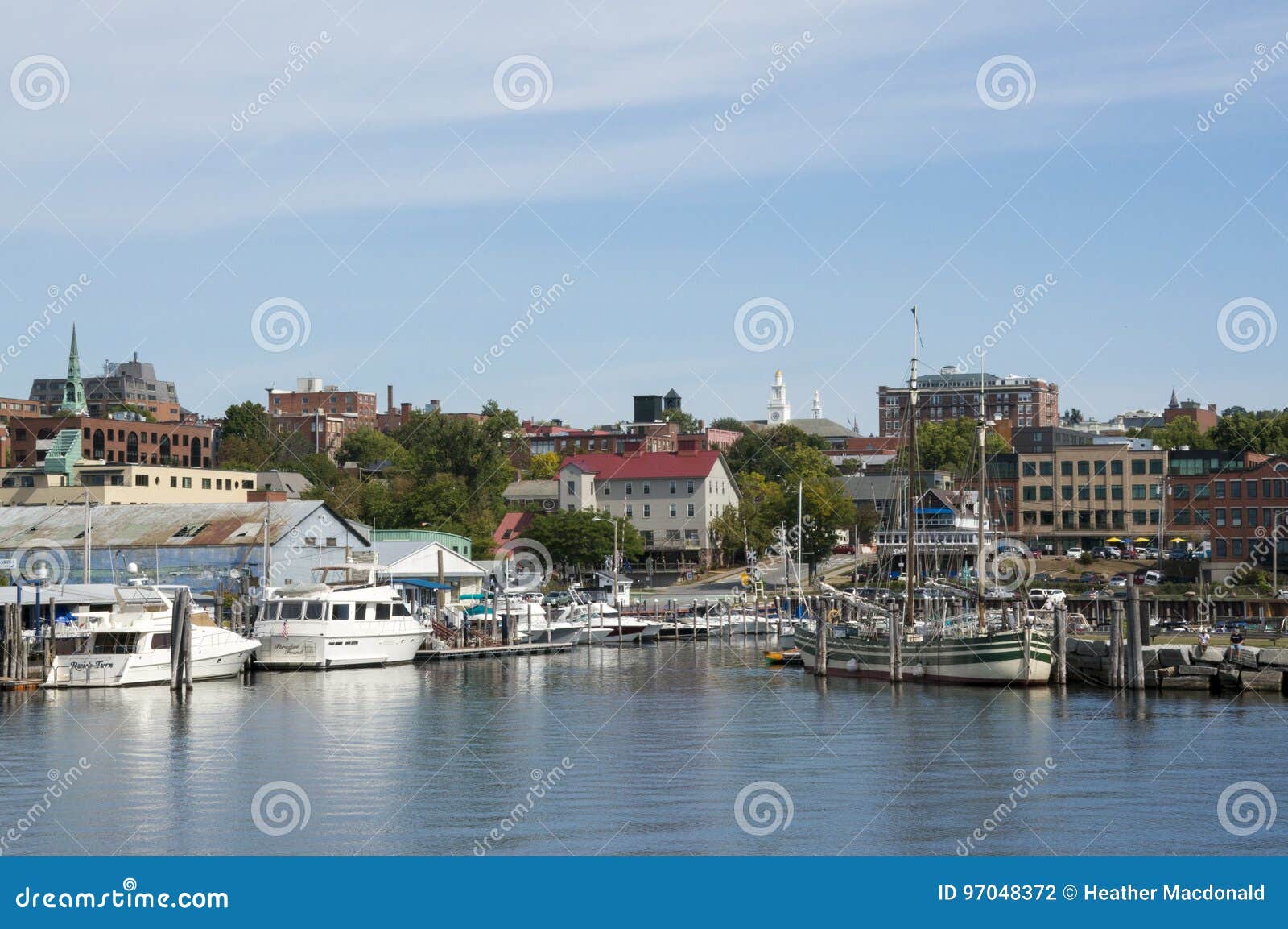 Marina and Skyline of Burlington Vermont from Lake Champlain Editorial