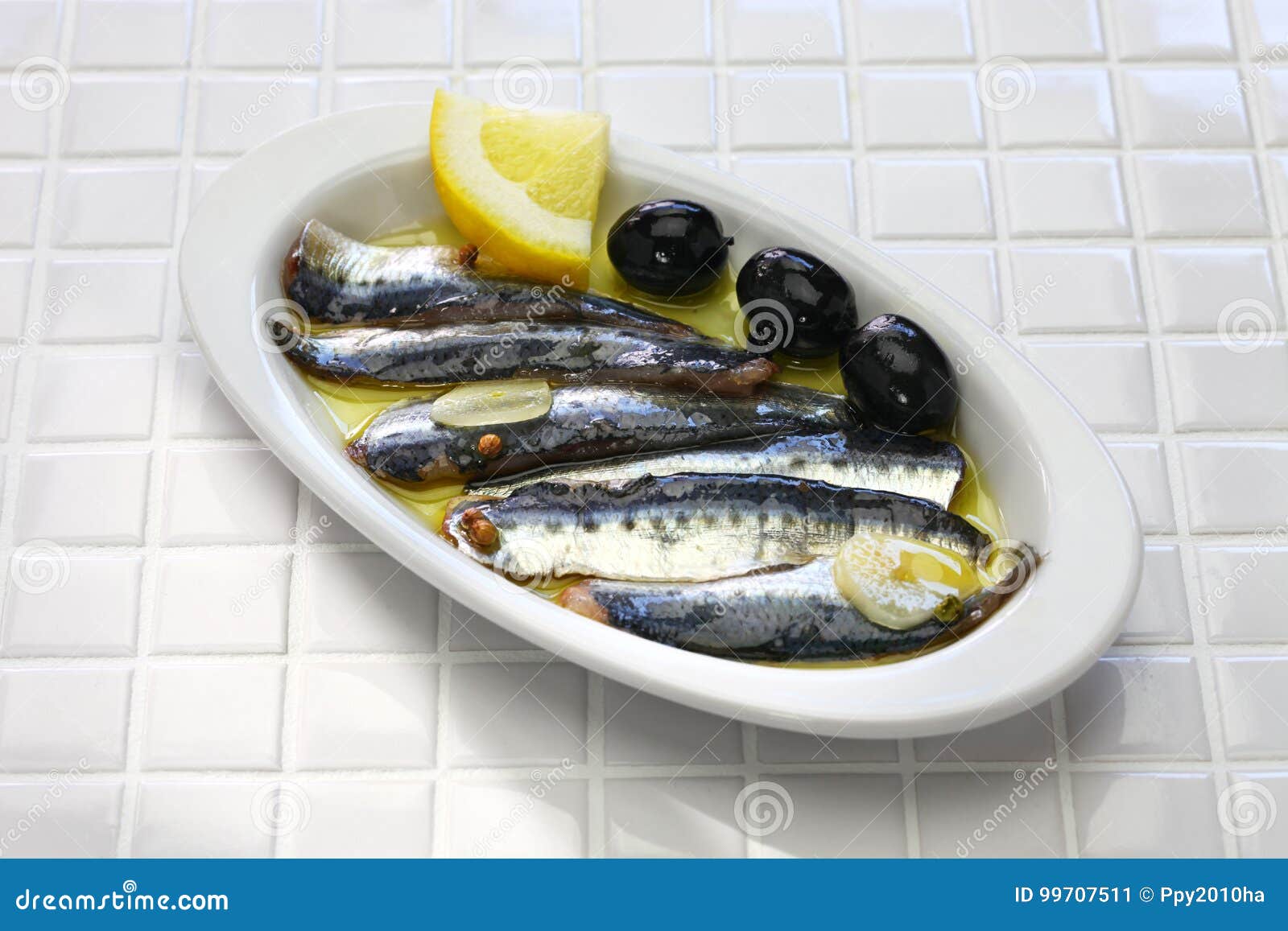 marinated anchovies, spanish tapas food