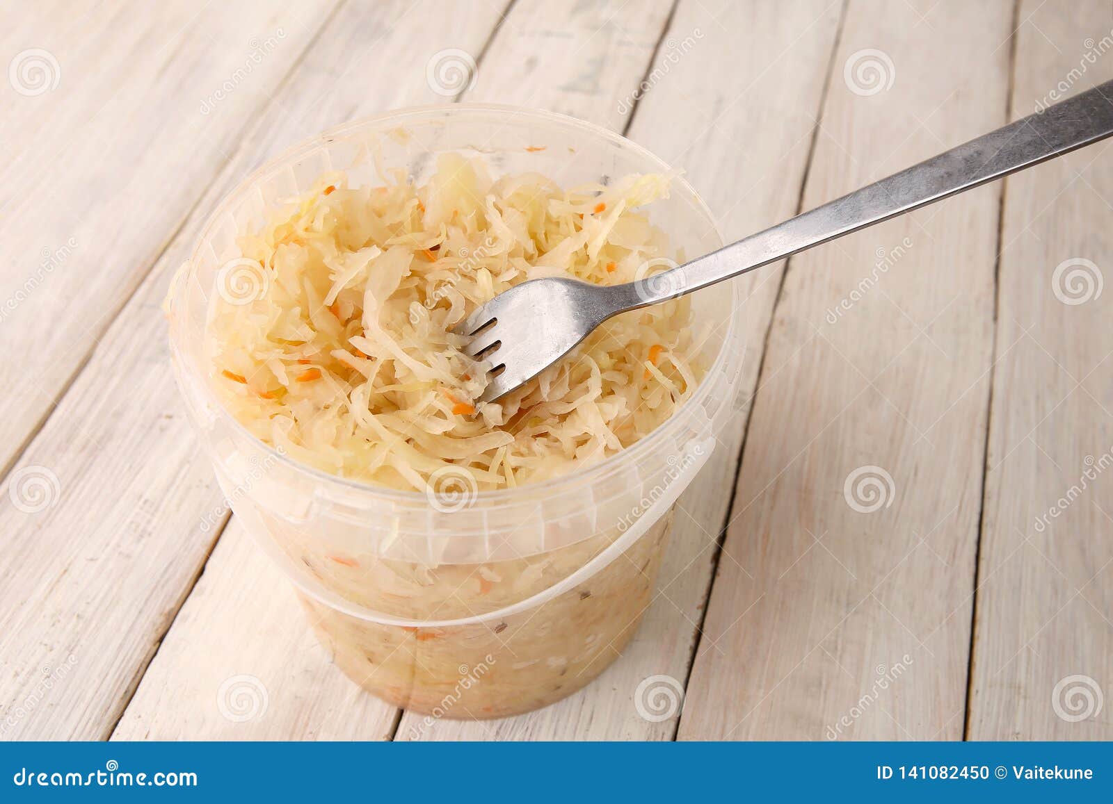 Sauerkraut in Plastic Bucket. Stock Photo Image of meal, diet 141082450