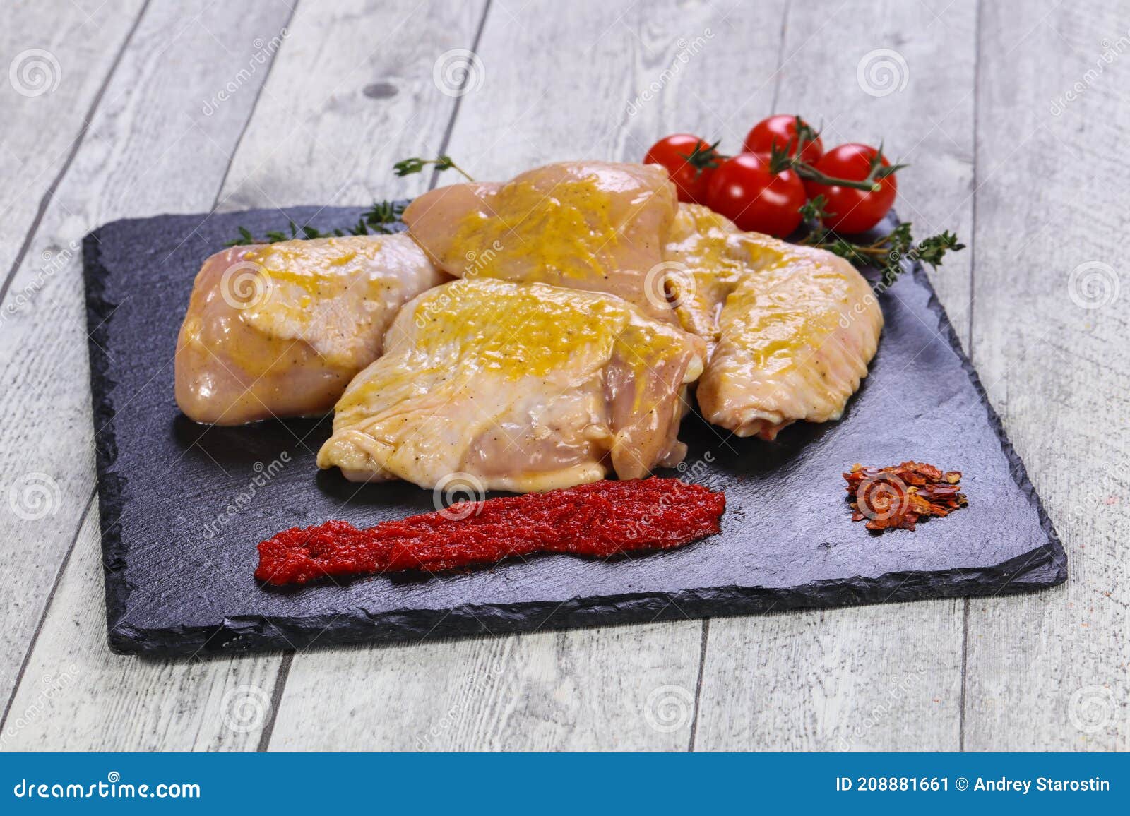 Marinated Chicken with Mustard Stock Image Image of plate, marinade 208881661