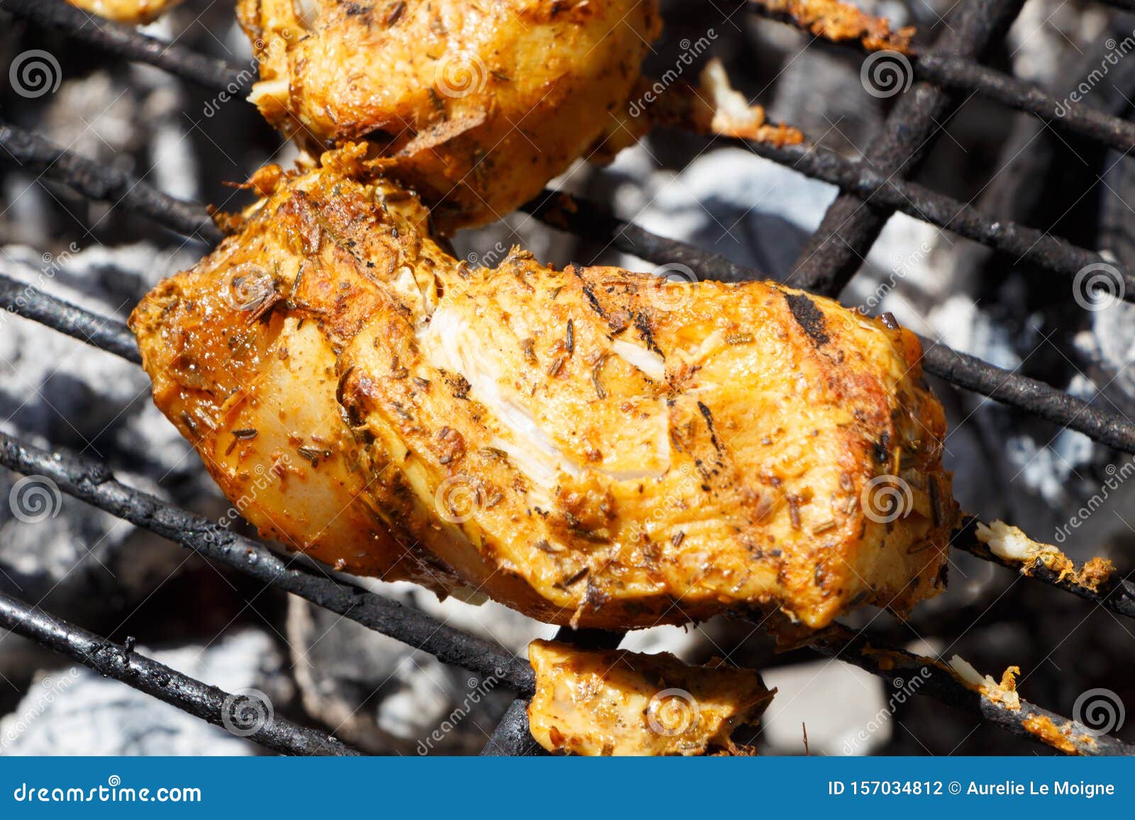 Marinated Chicken Pieces on Barbecue Stock Photo Image of cooking, breast 157034812