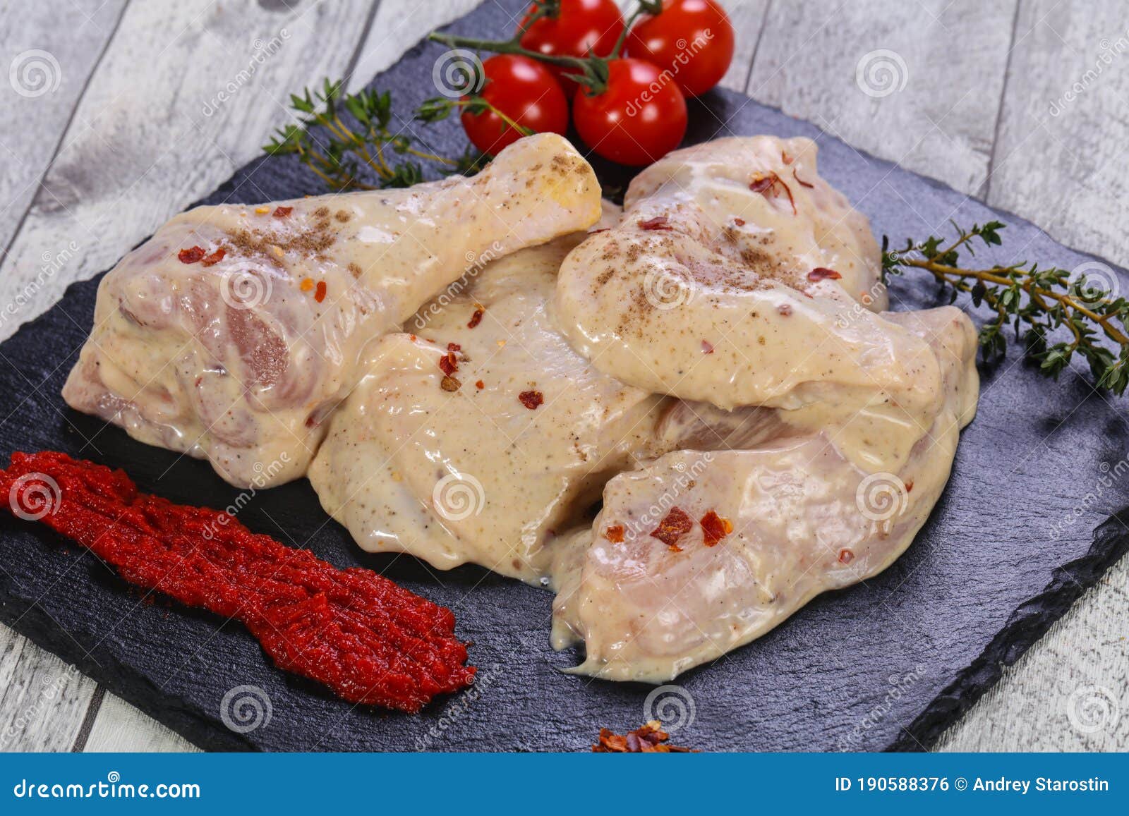 Marinated Chicken Ready for Roast Stock Photo Image of meal, roasted