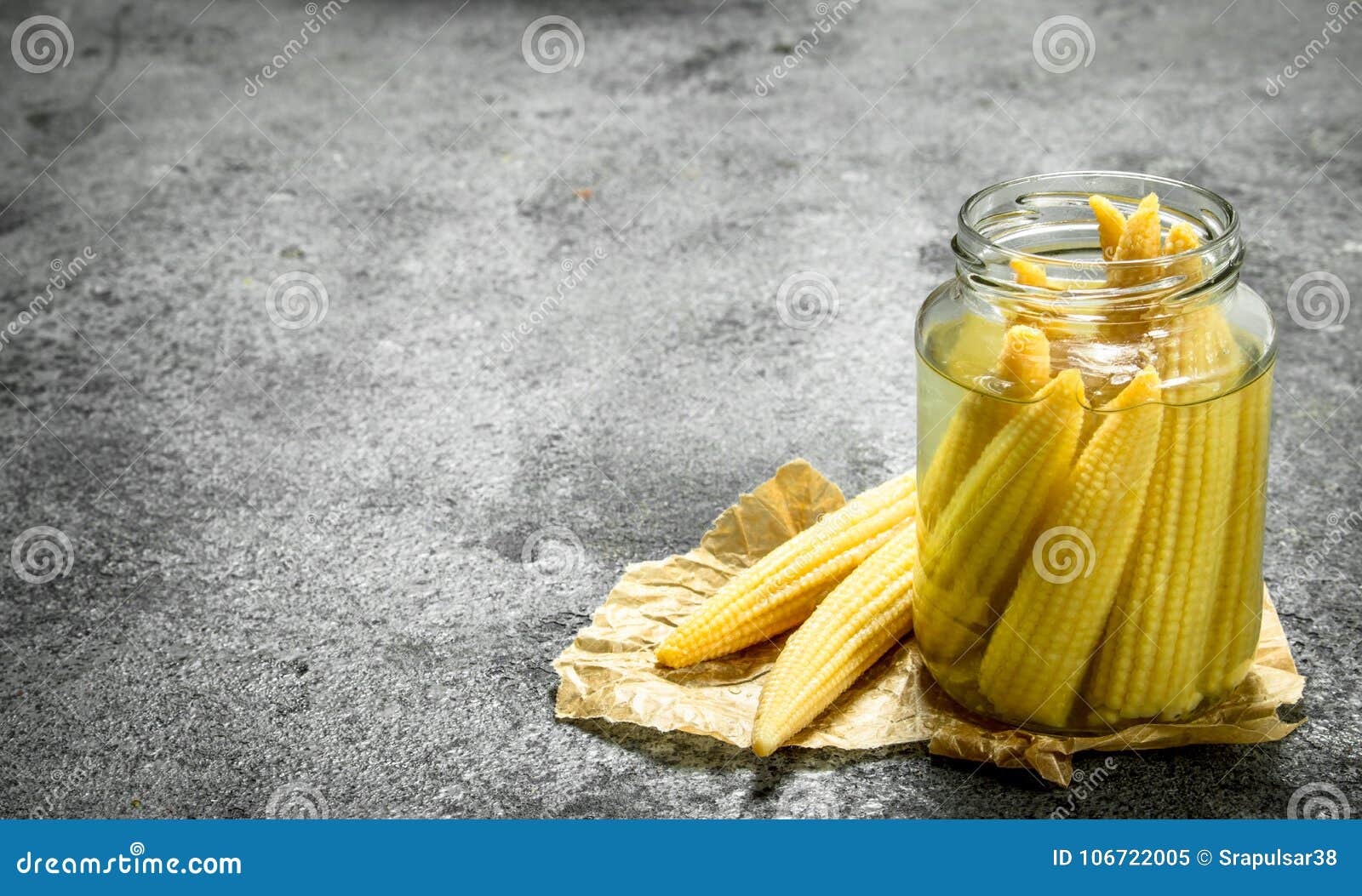 Marinated Corn In Glass Jar. Stock Image Image of preserve, rustic