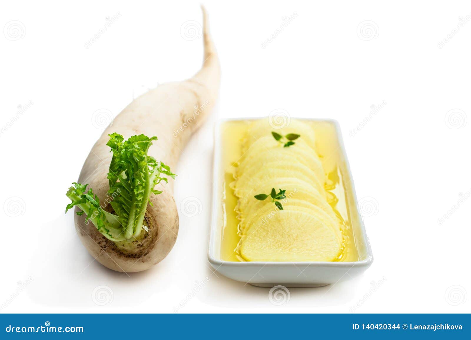 Marinated Daikon Isolated on White Stock Photo Image of daikon, meal