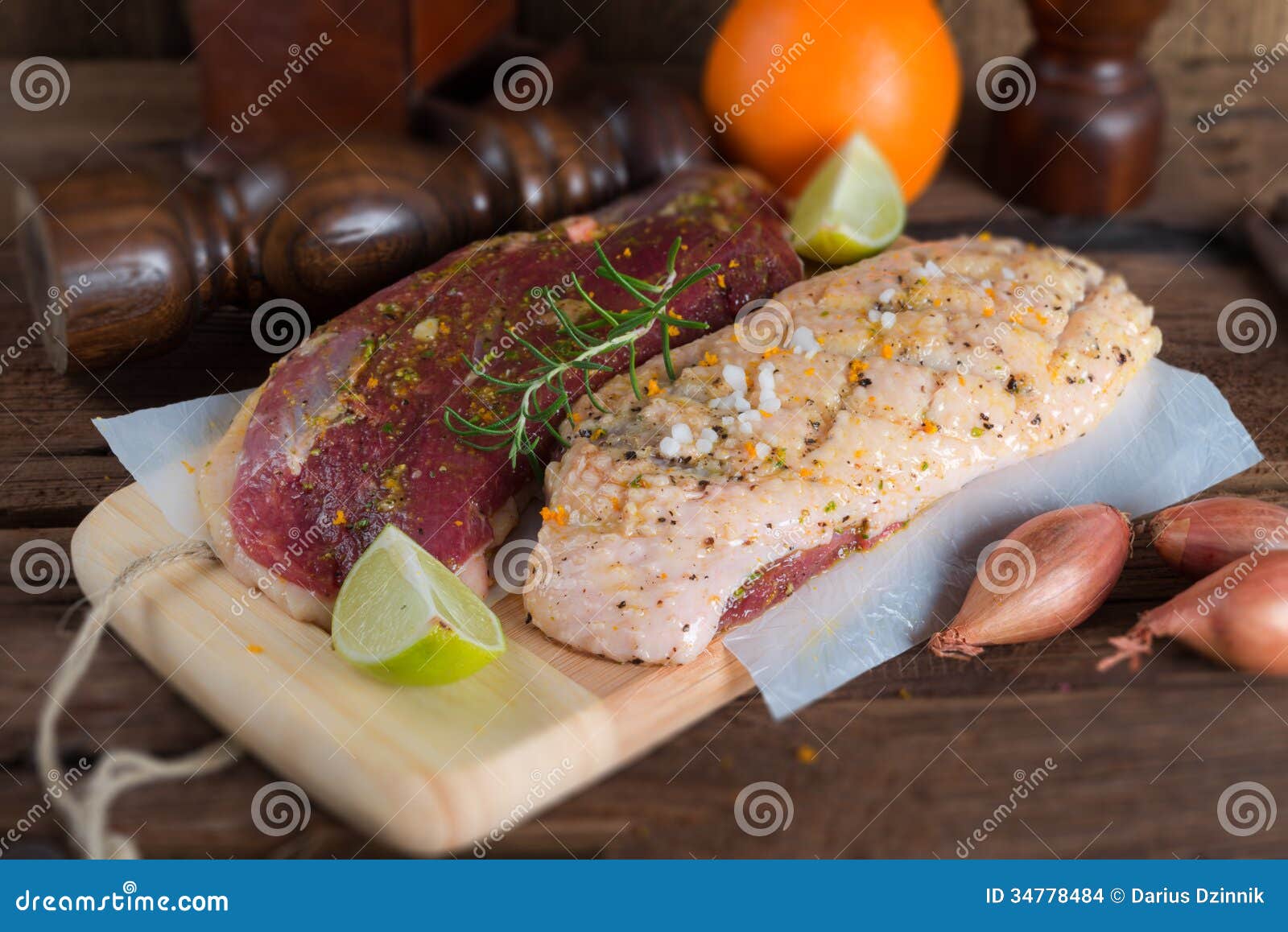 Marinated duck breast stock photo. Image of green, giving 34778484