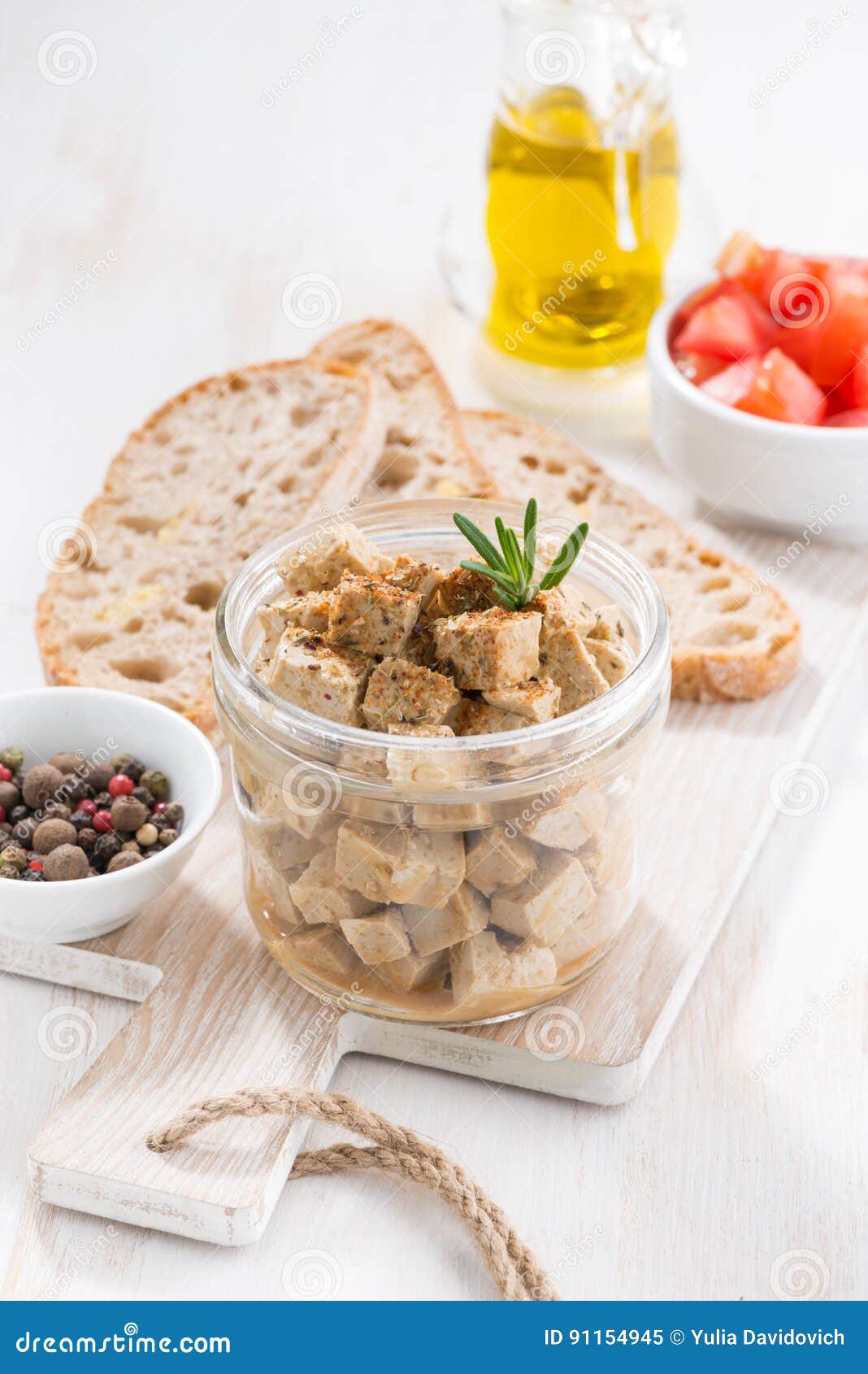 Marinated Feta in a Glass Jar, Vertical Stock Image Image of feta