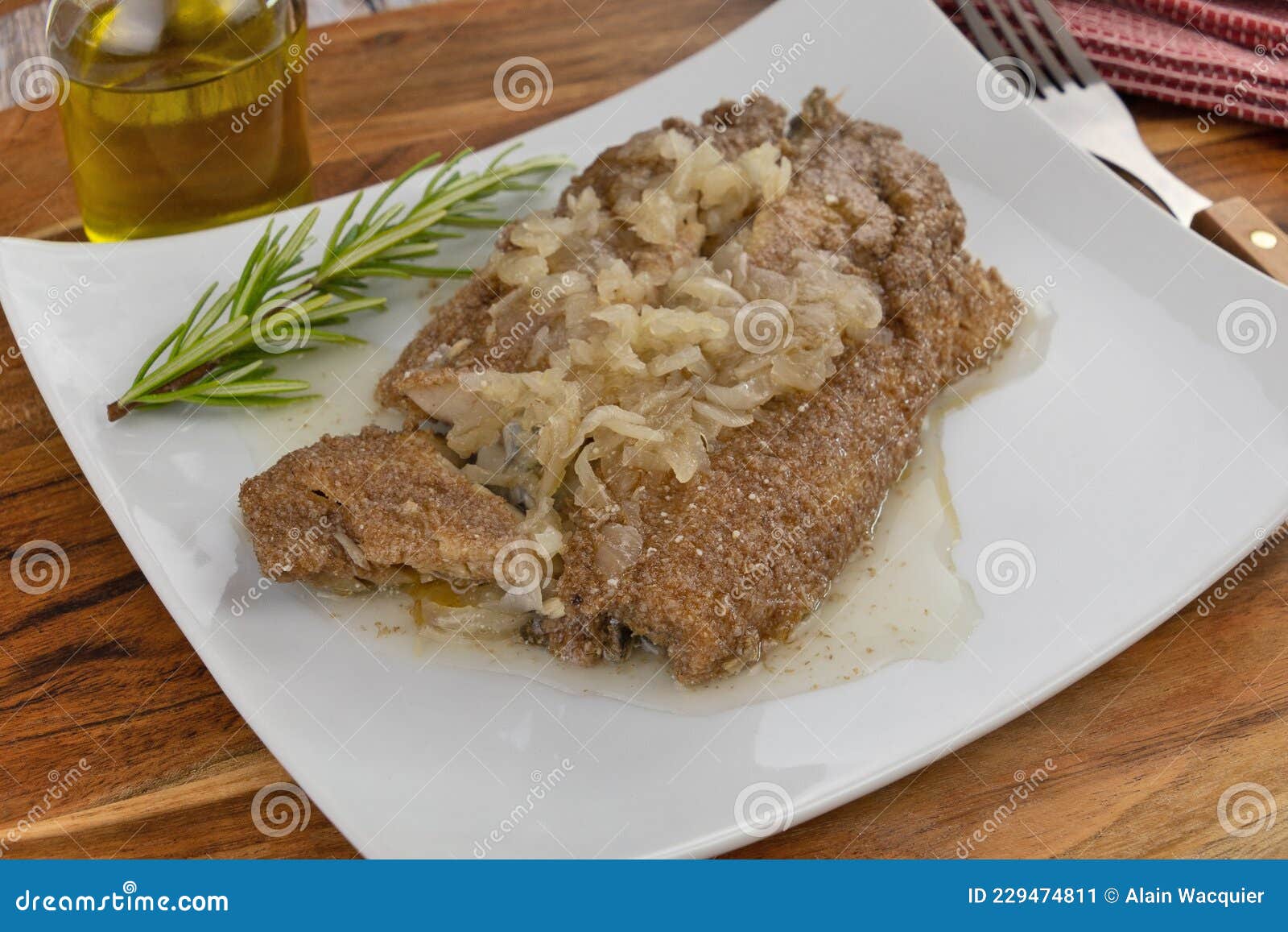 Marinated and Fried Herring Fillet on a Plate Stock Image Image of aliment, fillet 229474811