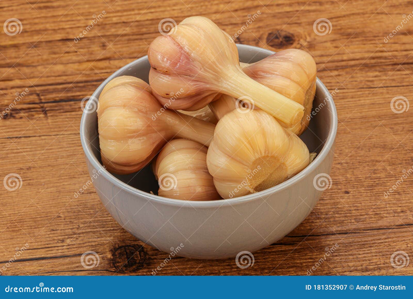 Marinated Garlic in the Bowl Stock Image Image of vegan, tasty 181352907