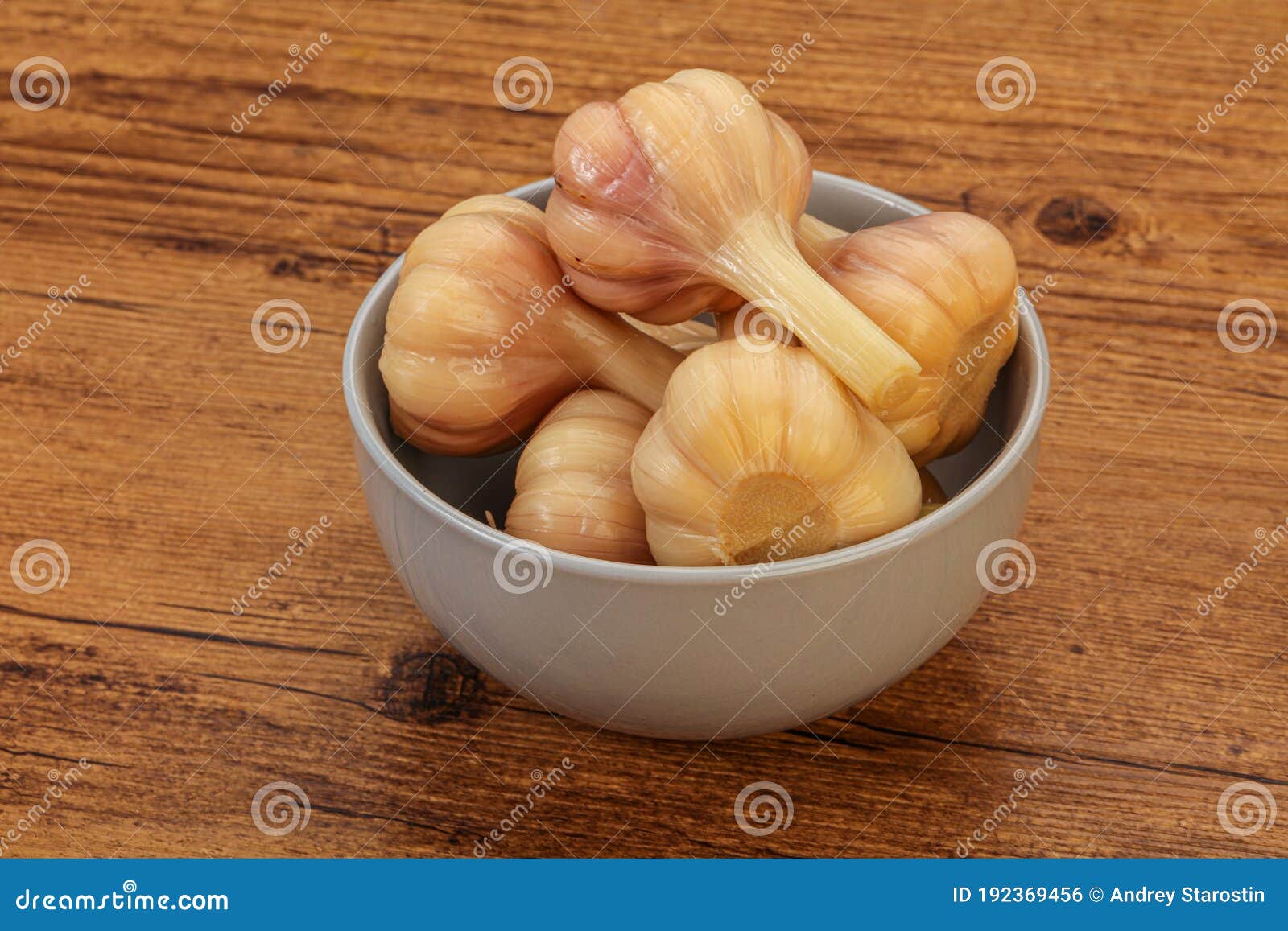 Marinated Garlic in the Bowl Stock Photo Image of closeup, clove