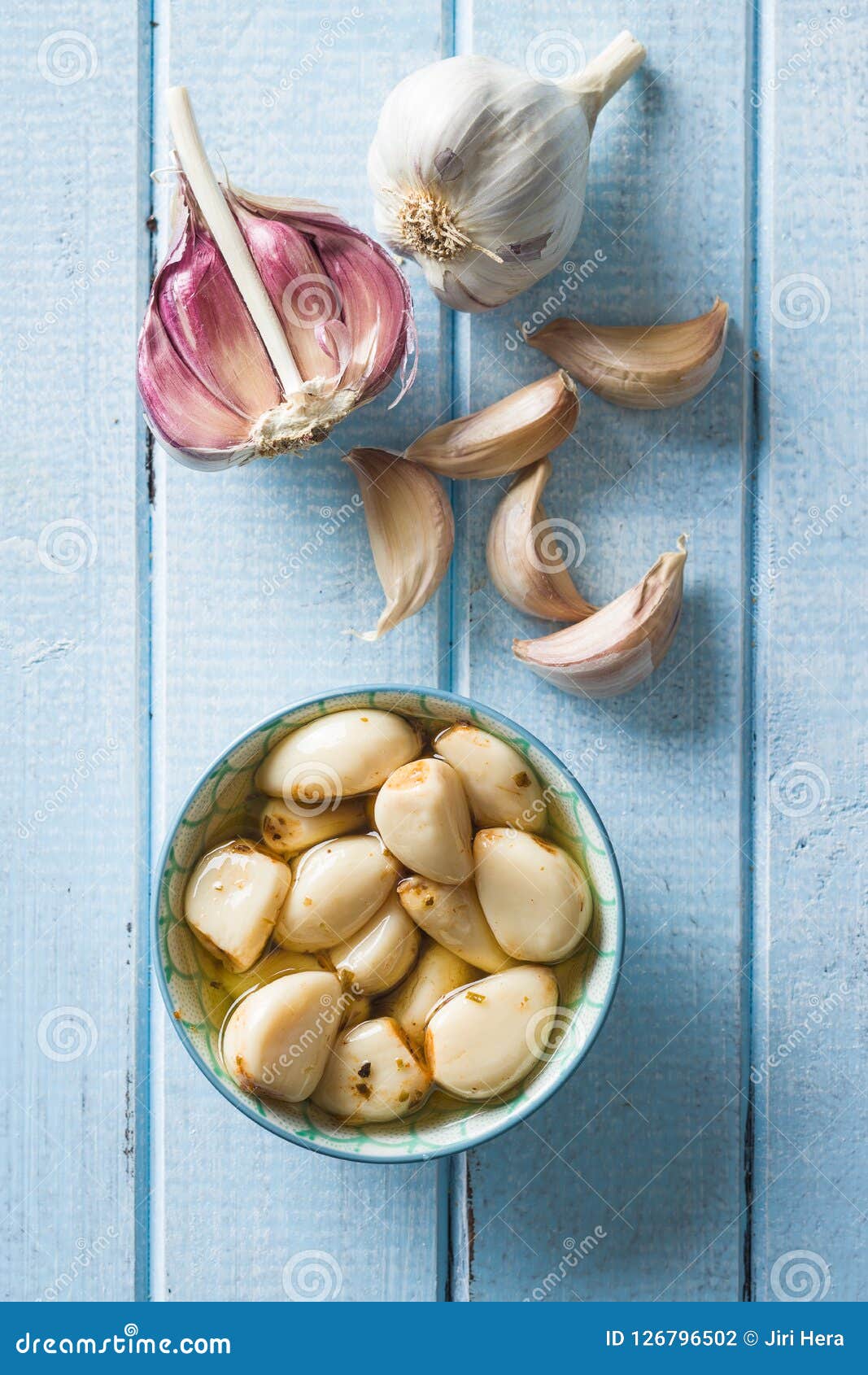 Marinated Garlic. Pickled Garlic. Stock Photo Image of bottled, ingredient 126796502