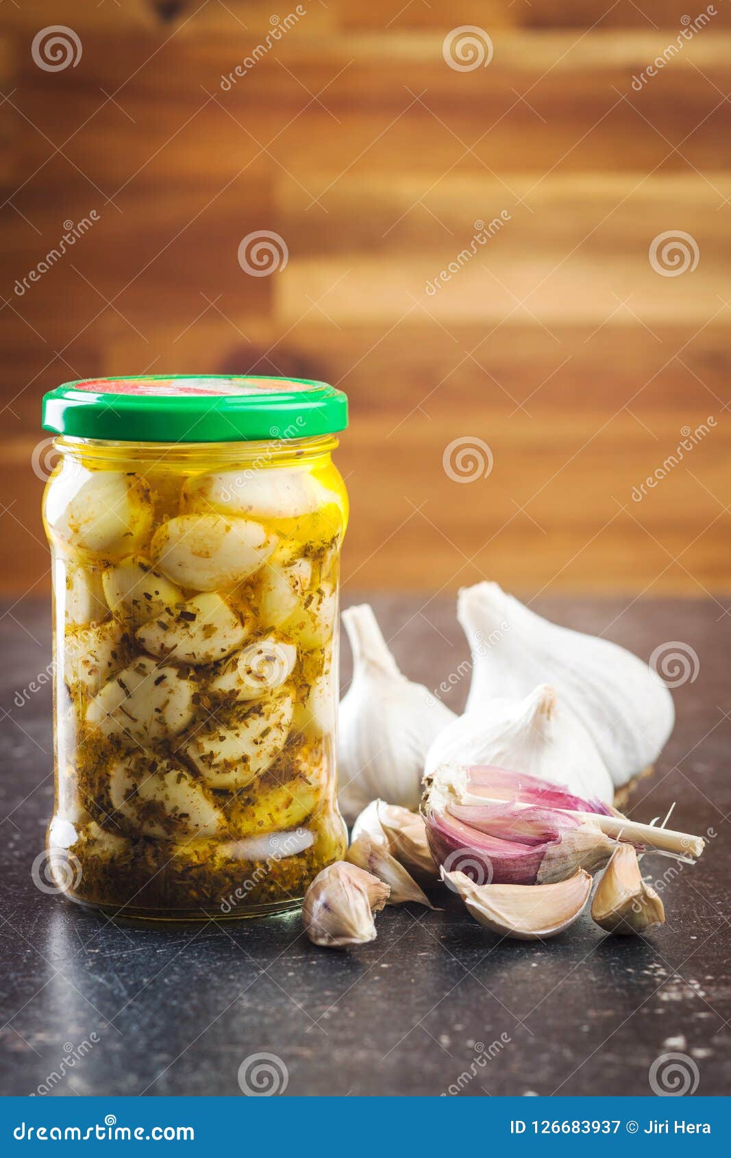 Marinated Garlic. Pickled Garlic. Stock Image Image of marinated, domestic 126683937