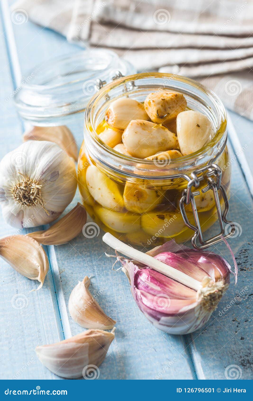 Marinated Garlic. Pickled Garlic. Stock Image Image of bottled