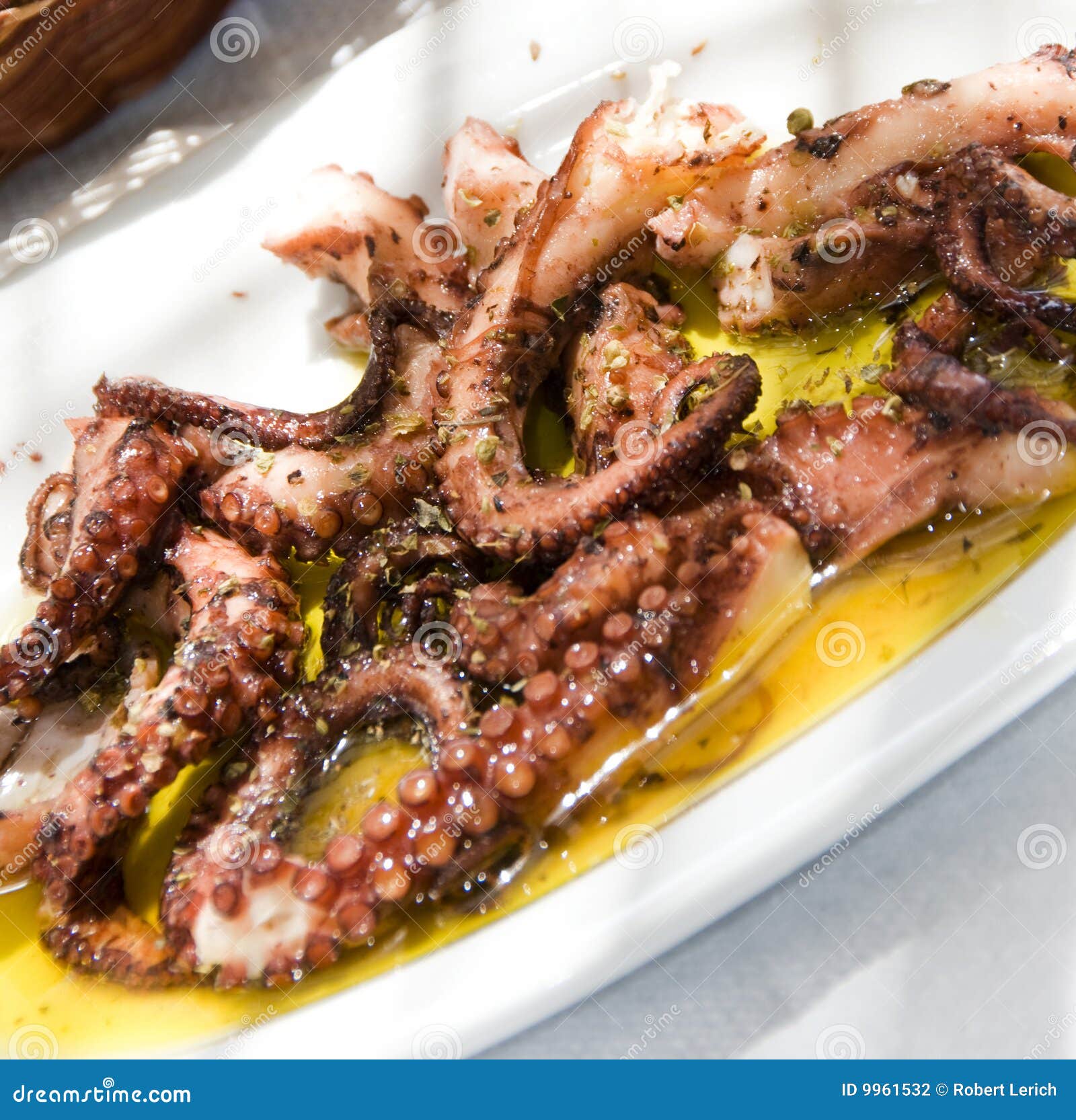 marinated grilled octopus taverna greek islands
