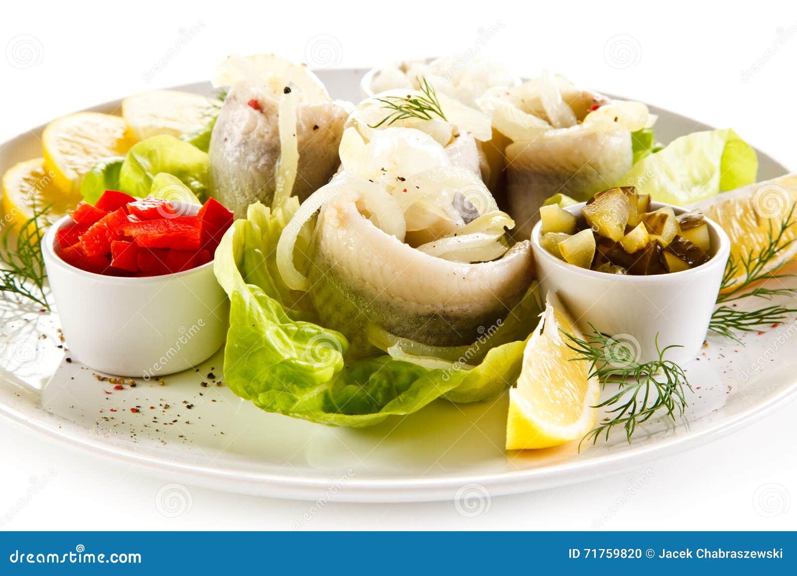 Marinated herring fillets stock photo. Image of herring 71759820