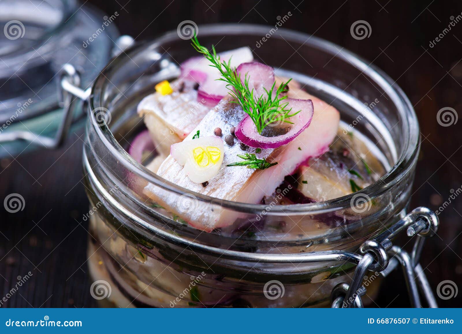 Marinated Herring in a Jar with Spices Stock Image Image of anis