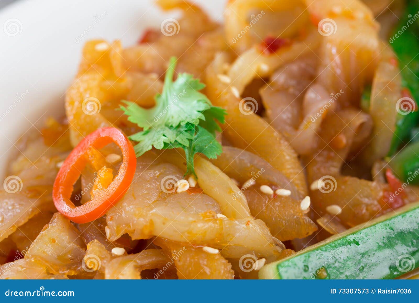 Marinated Jelly Fish with Cucumber. Stock Image Image of copy, jelly 73307573