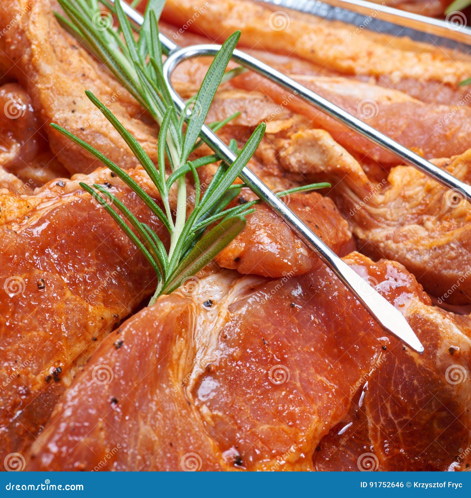 Marinated Meat Prepared for Grilling Stock Photo Image of grilled