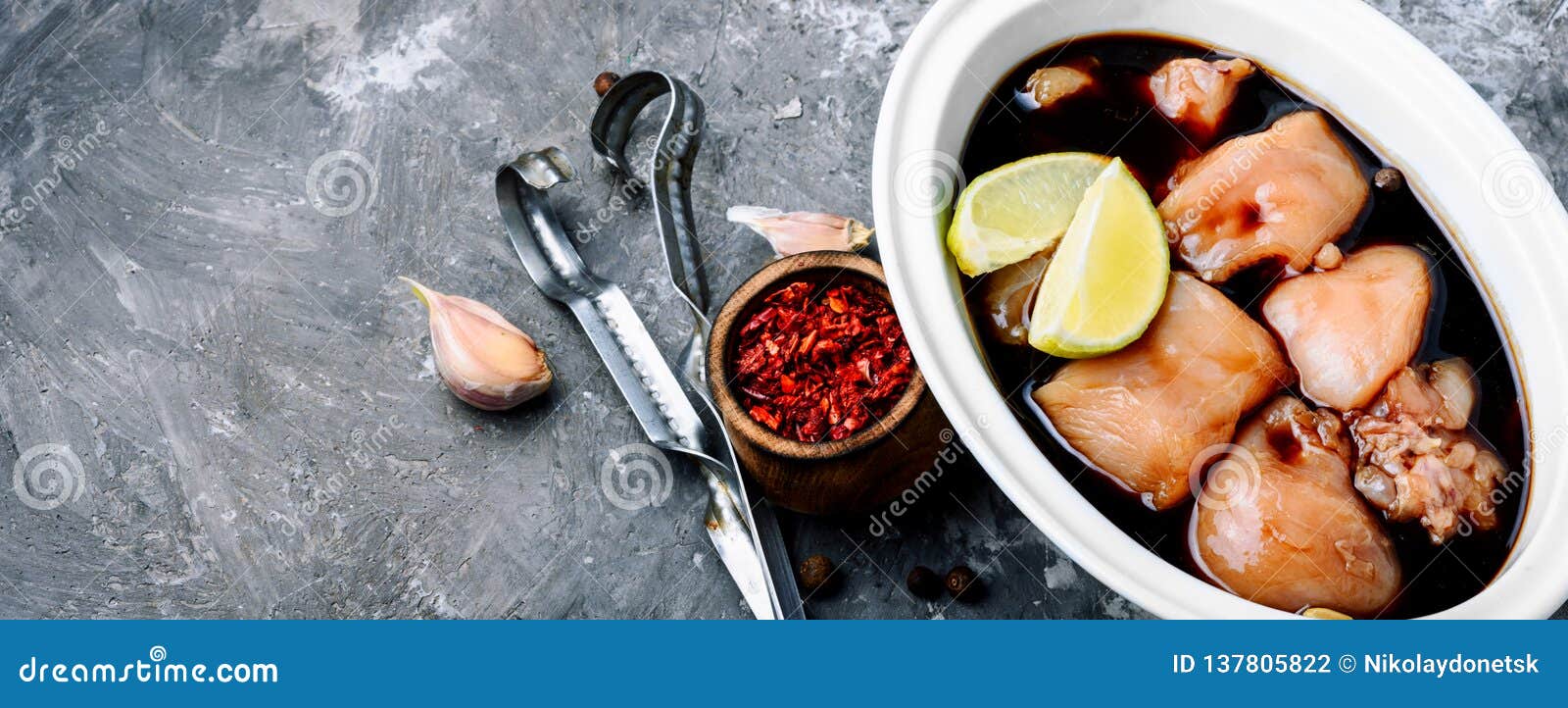 Marinated Meat in Soy Sauce Stock Photo Image of marinating, cutting