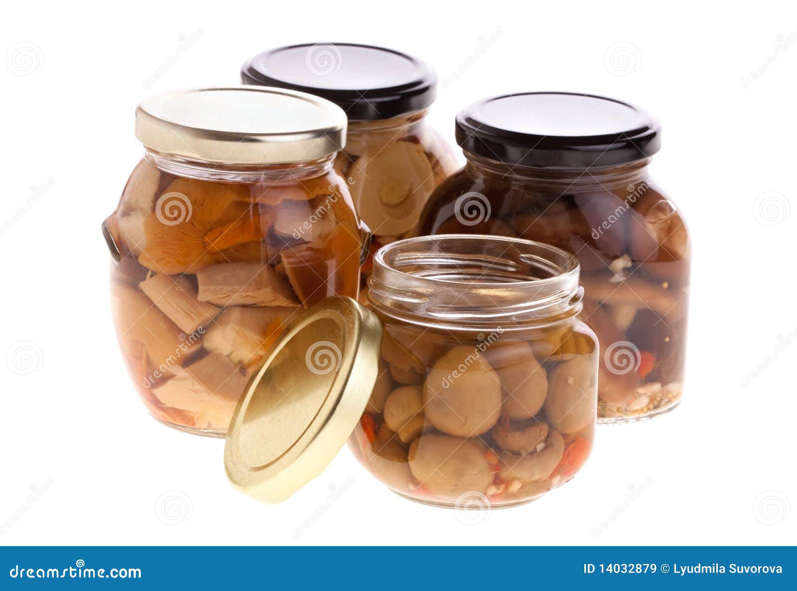 Marinated Mushrooms Lactarius In A Glass Jar RoyaltyFree Stock Photo