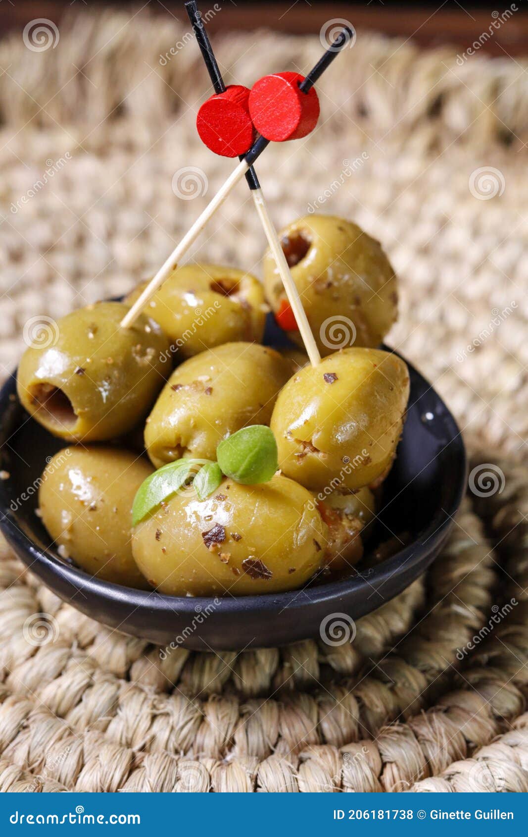 Marinated Olives with Garlic and Herbs Stock Photo Image of dessert