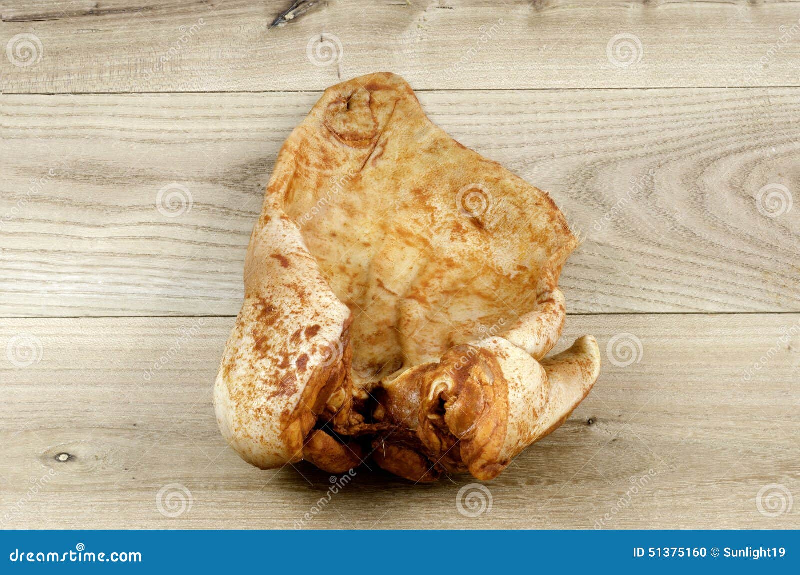 Marinated Pork Ears Over Wood. Stock Photo Image of foot, gourmet