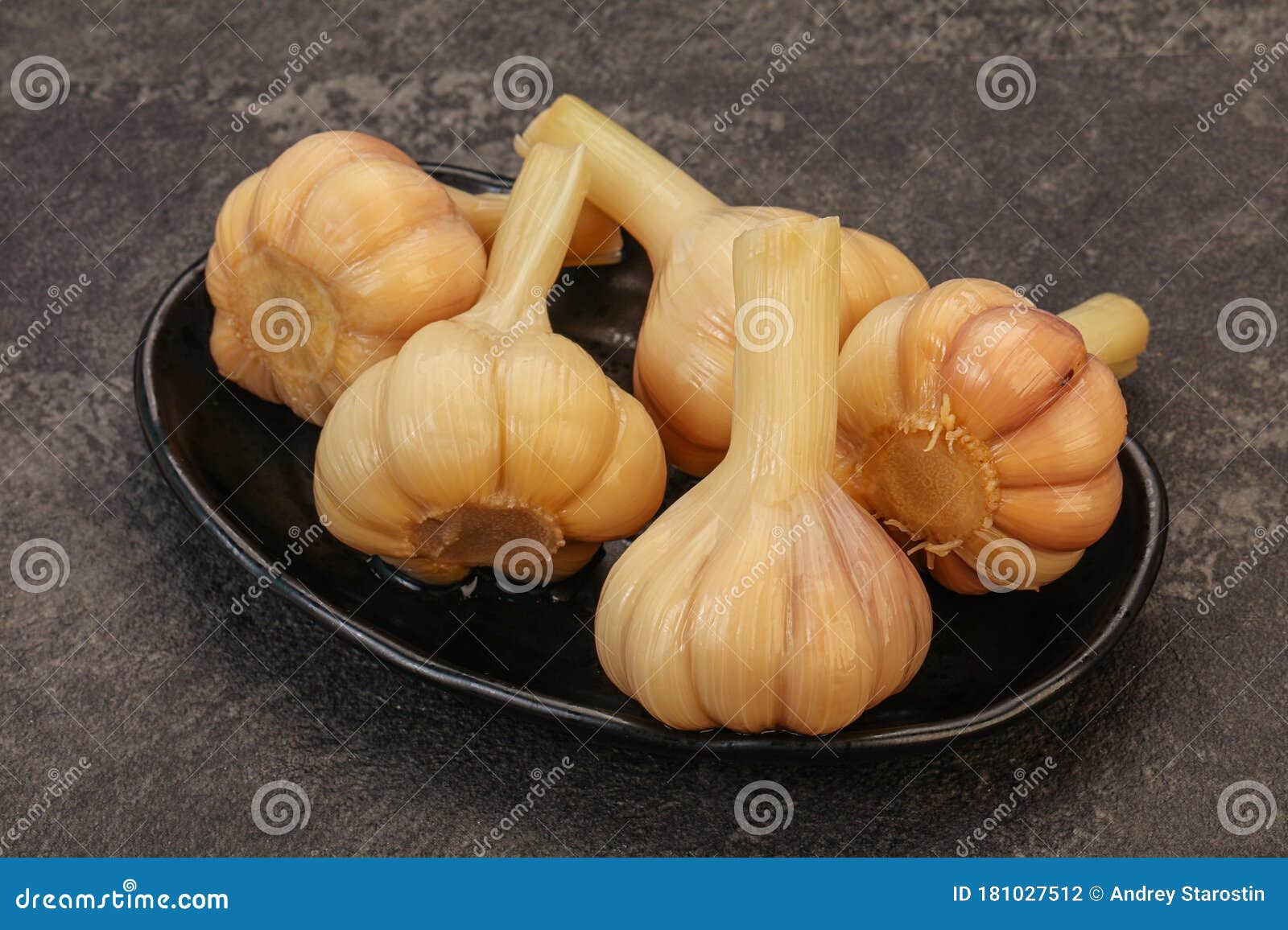 Marinated Garlic in the Bowl Stock Photo Image of ingredient, pickle