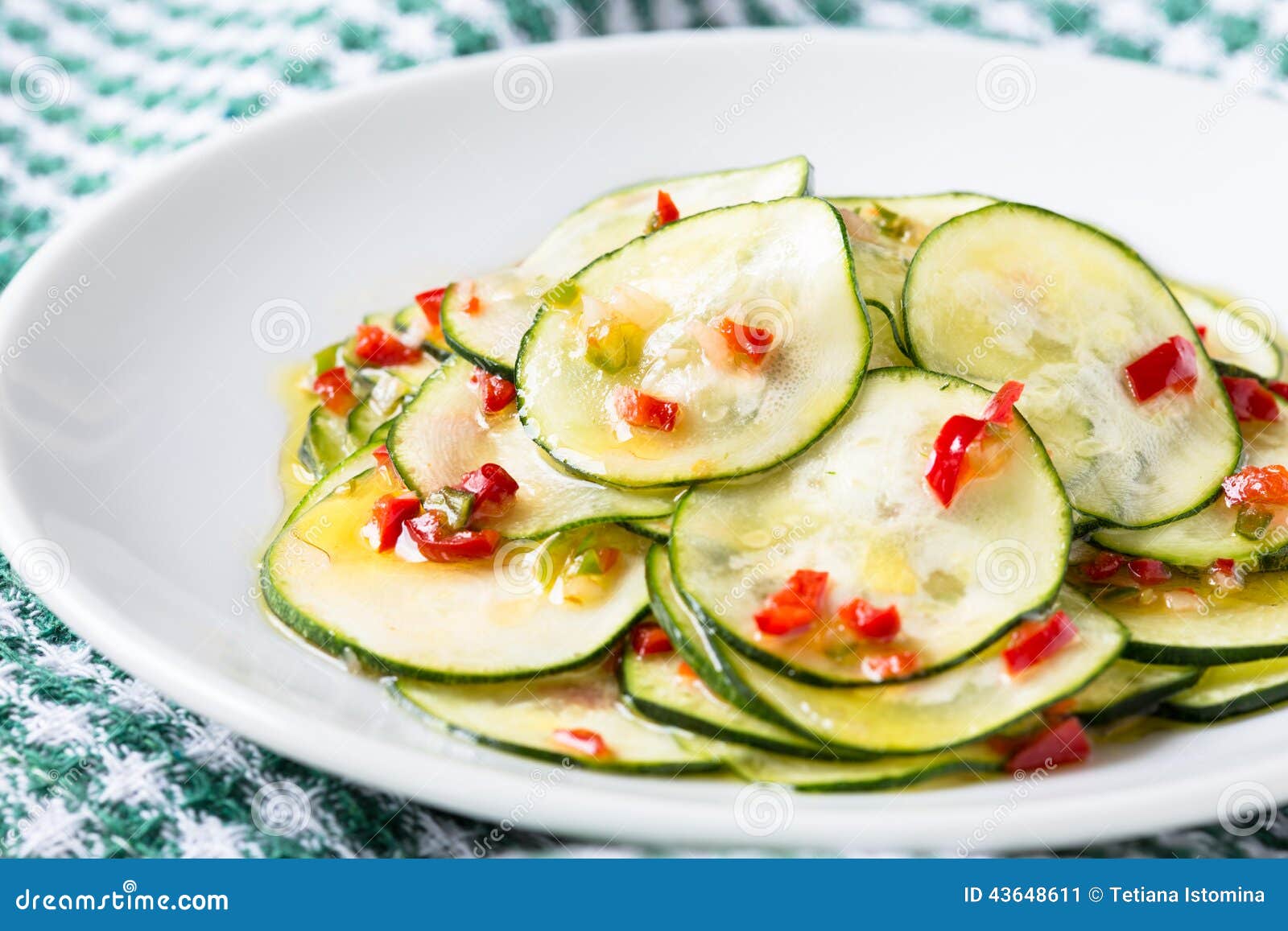 Marinated zucchini salad stock image. Image of recipe 43648611