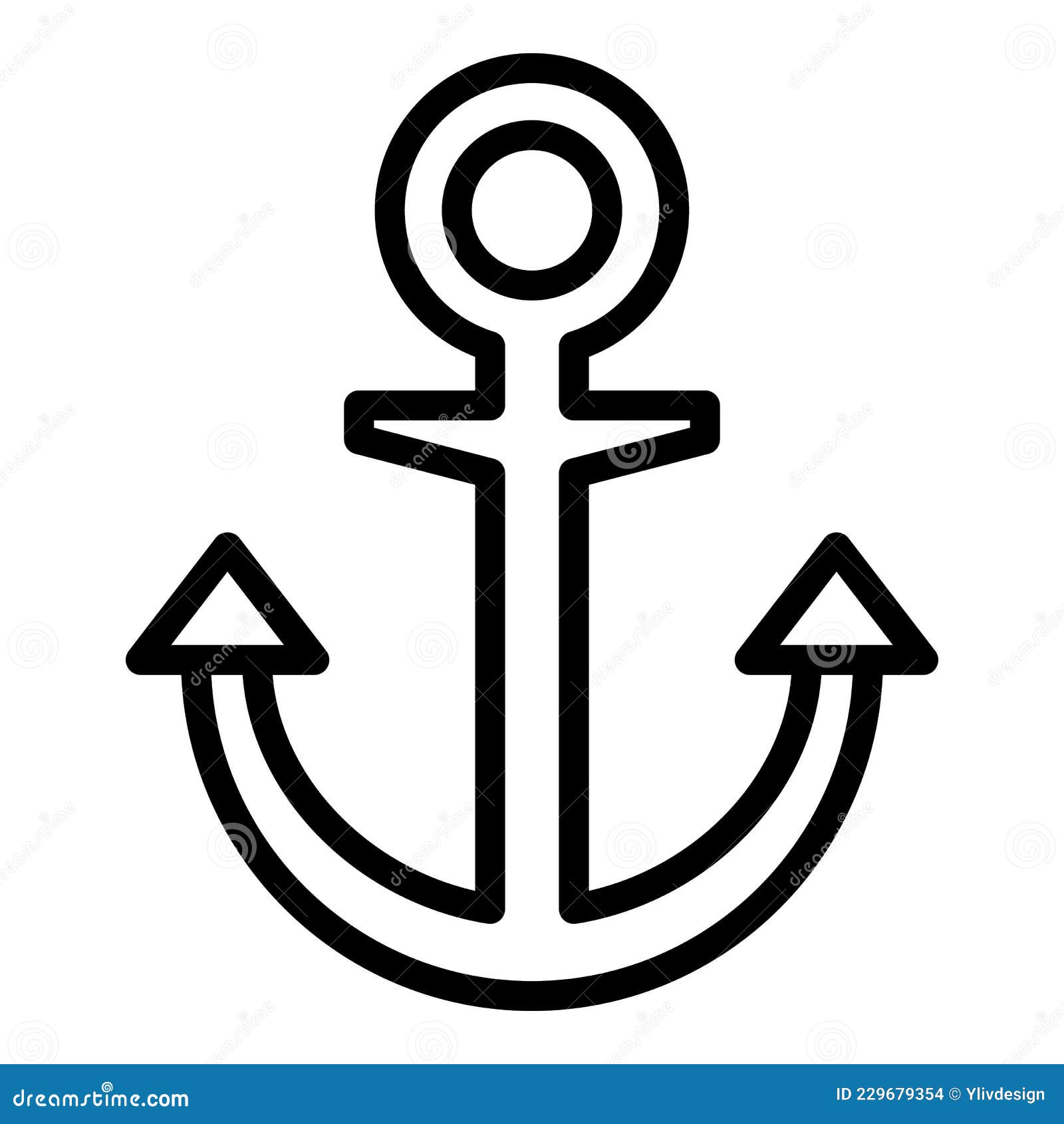 Marine Anchor Icon Outline Vector. Navy Boat Stock Vector