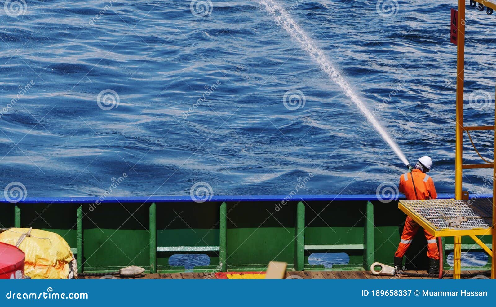 Marine Crew Able Bodied Conducting a Fire Hose and Fire Pump Testing