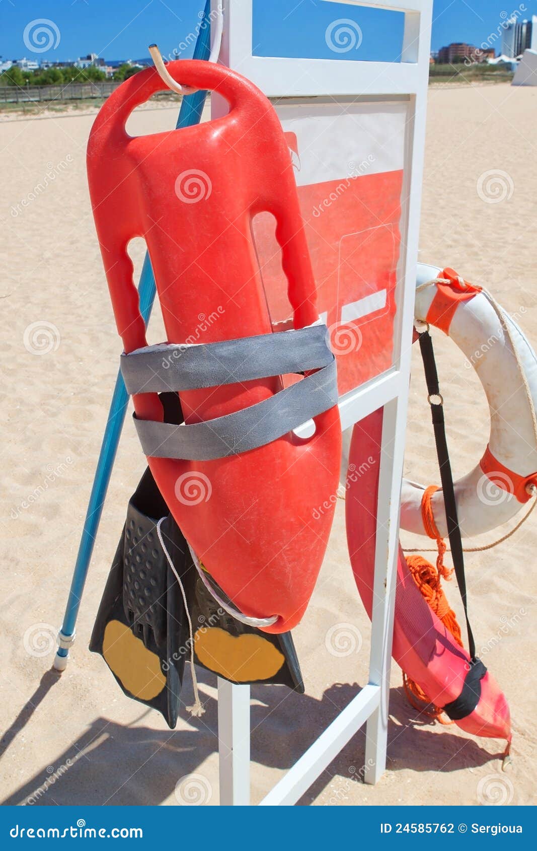 Marine Equipment Lifeguard at the Beach. Stock Photo Image of sand