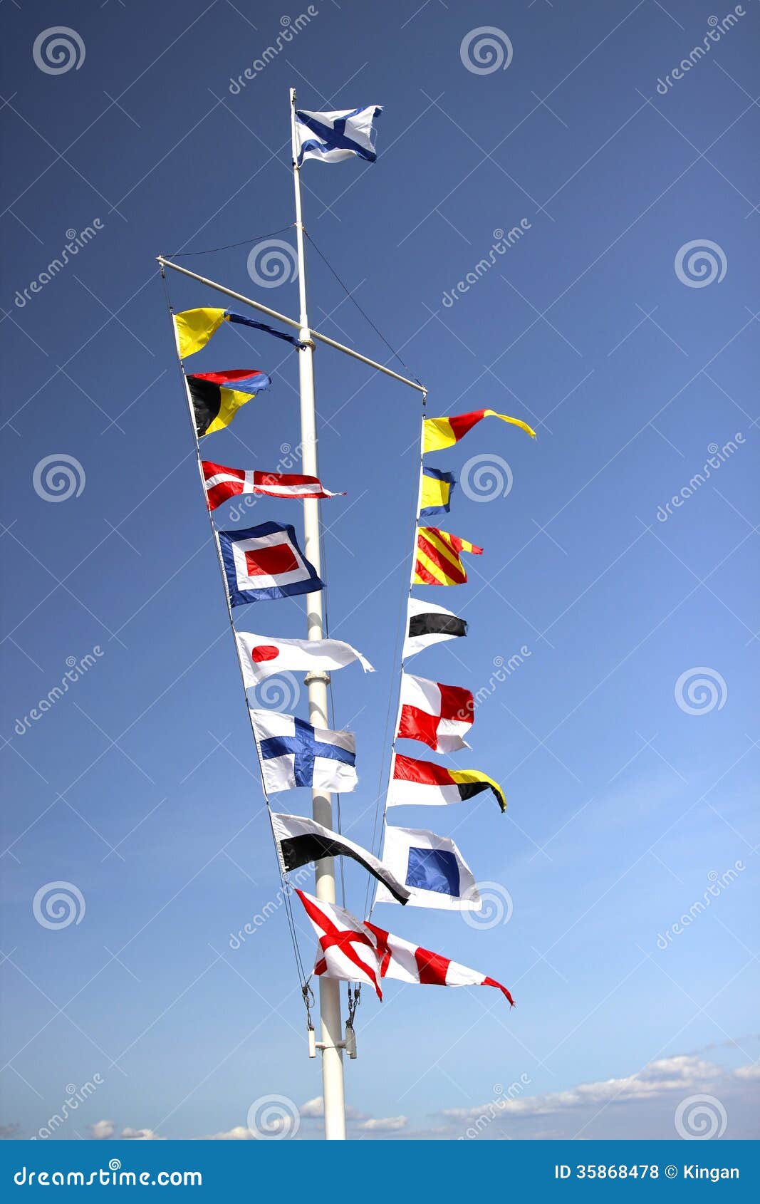 Marine Flags of Different Countries on a Mast Stock Photo Image of
