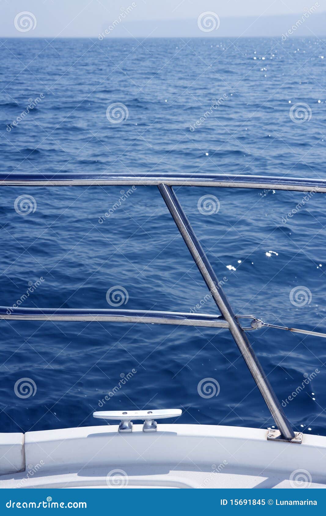 Marine Knot Detail On Stainless Steel Boat Railing Royalty 