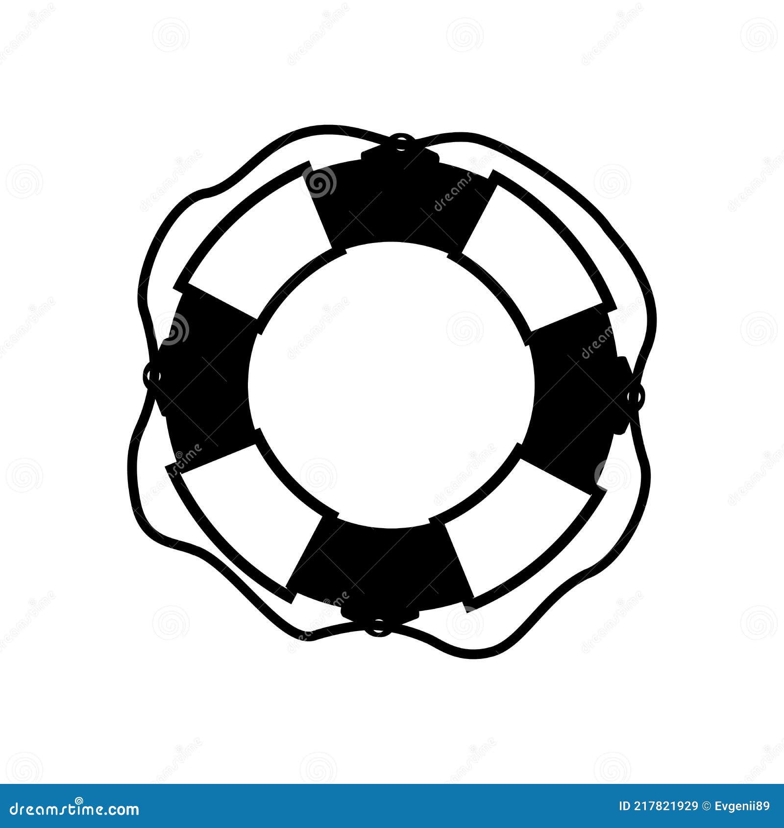 Marine Lifebuoy, Water Safety Detailed Black Icon on White Stock Vector ...