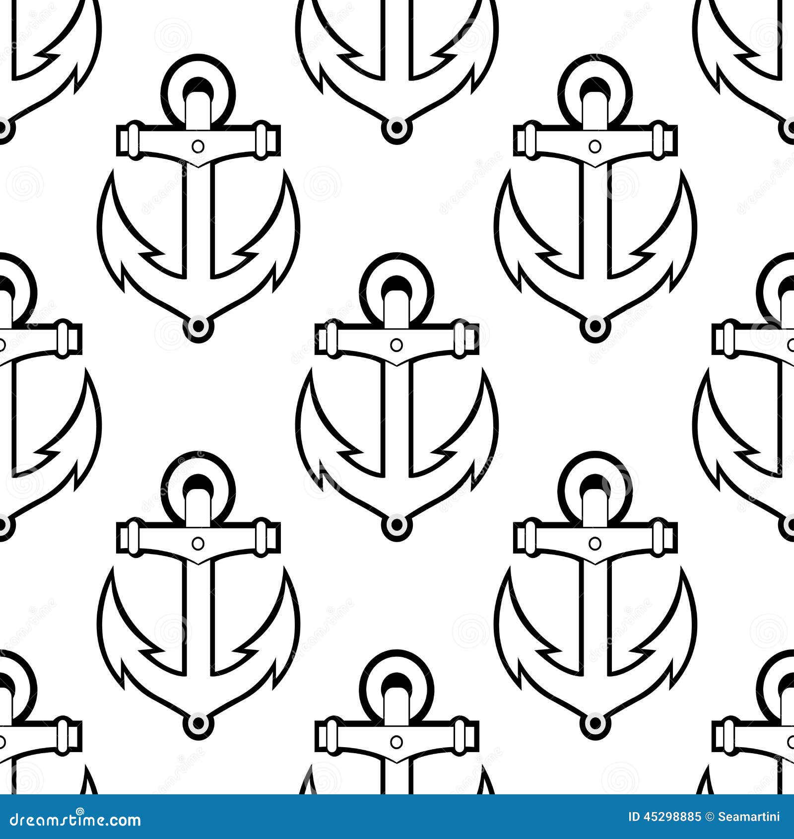 Marine Or Nautical  Seamless Background  Pattern Stock 