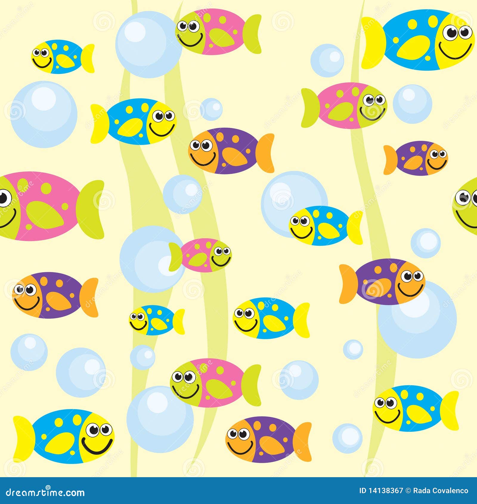 Marine seamless background stock vector. Illustration of bubble - 14138367