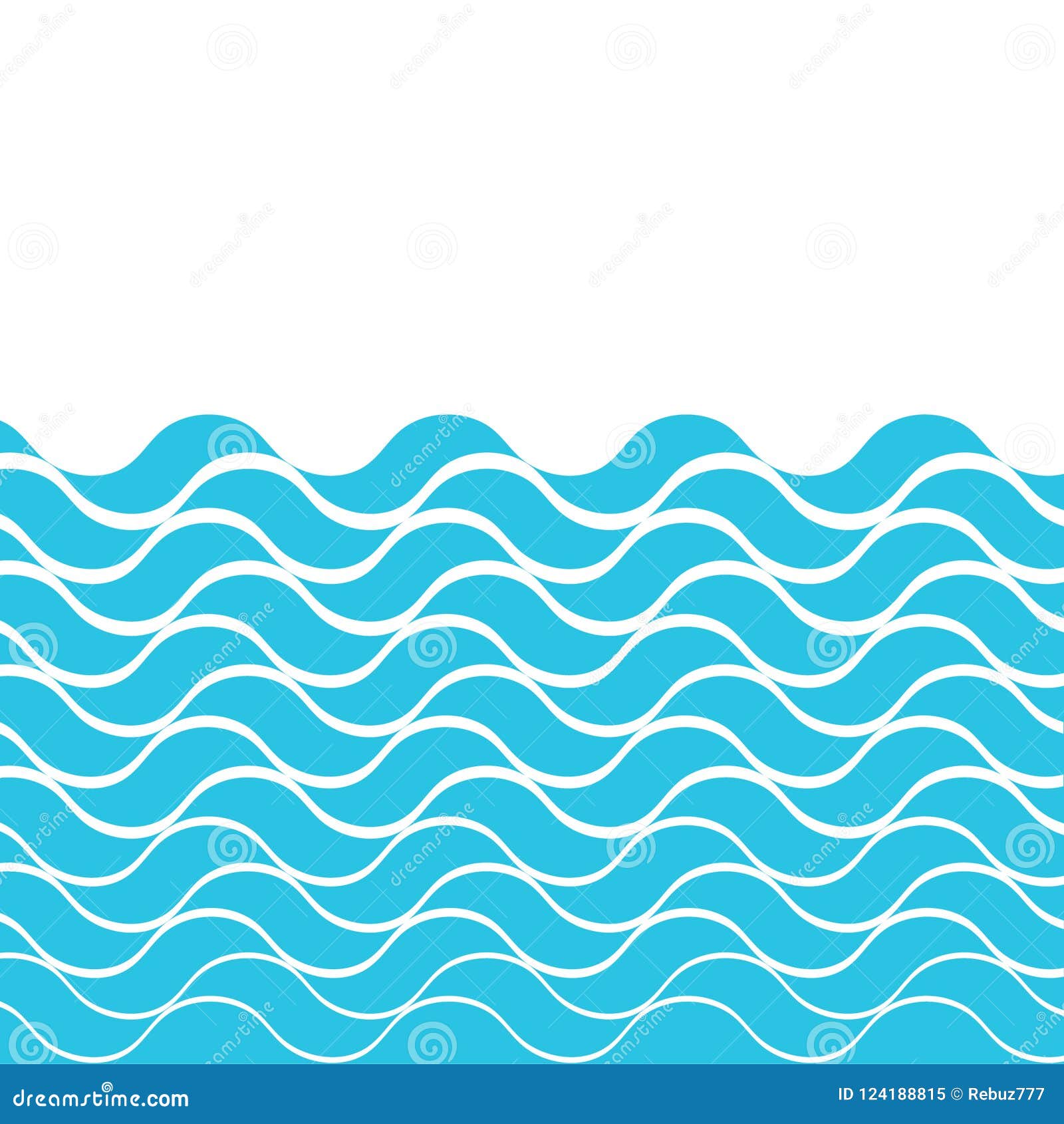 marine seamless pattern with stylized blue waves on a light background. water wave sea ocean abstract   art