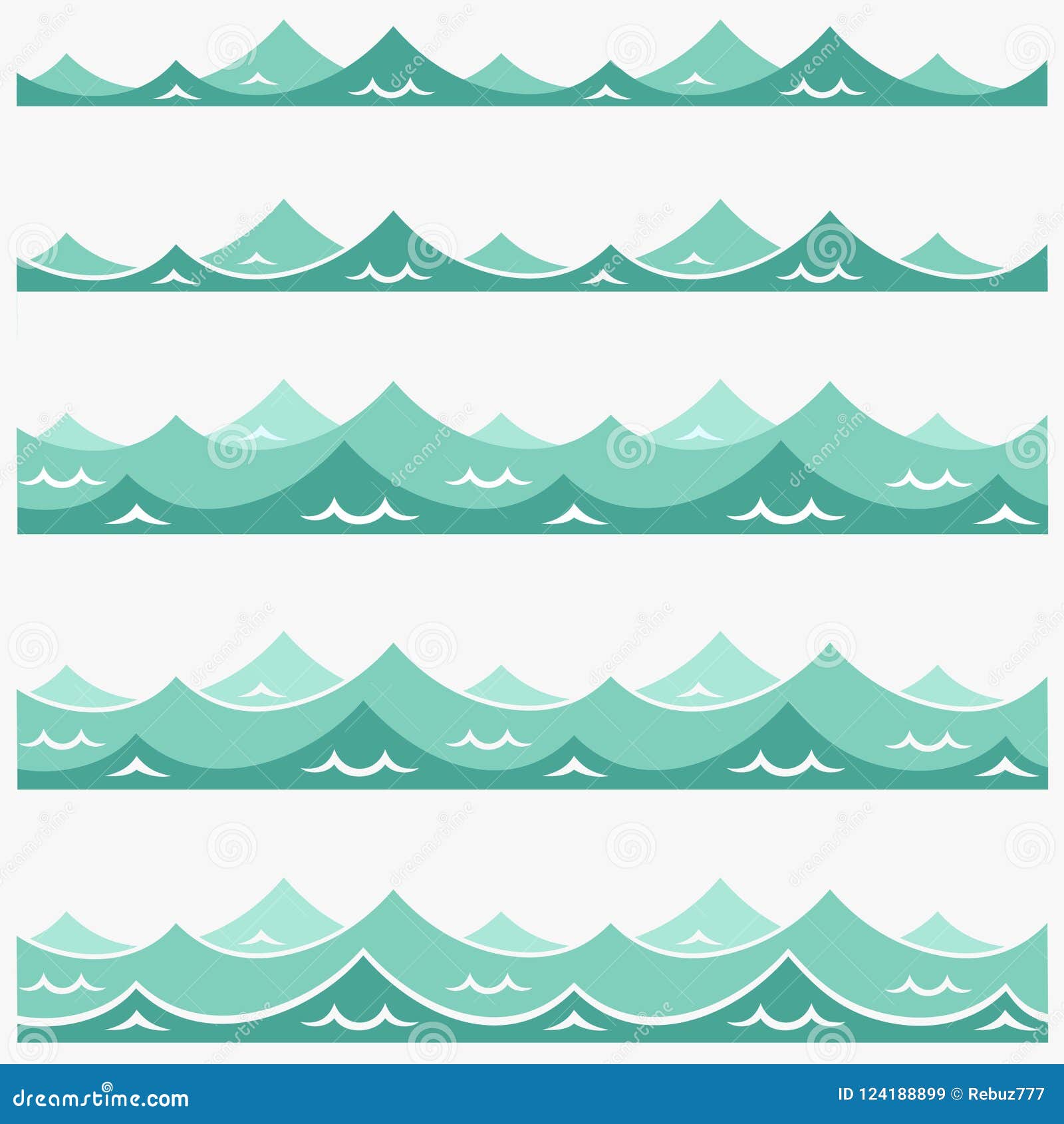 marine seamless pattern with stylized blue waves on a light background. water wave sea ocean abstract   art