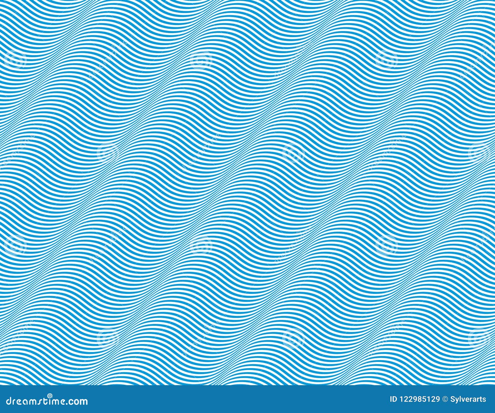 marine  seamless pattern with stylized blue waves, curve l