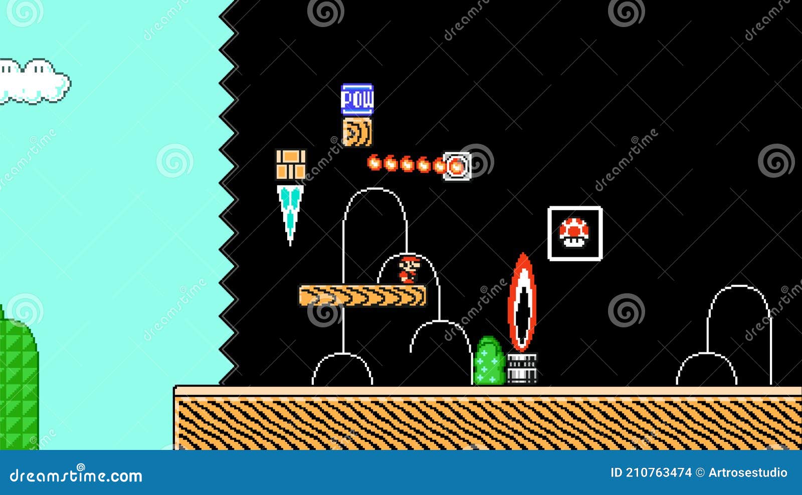 Conjunto De Itens De Super Mario Bros 3 Ilustração De Vetor De Design De  Pixel De Jogo Clássico Imagem Editorial - Ilustração de vetor,  entretenimento: 210763445