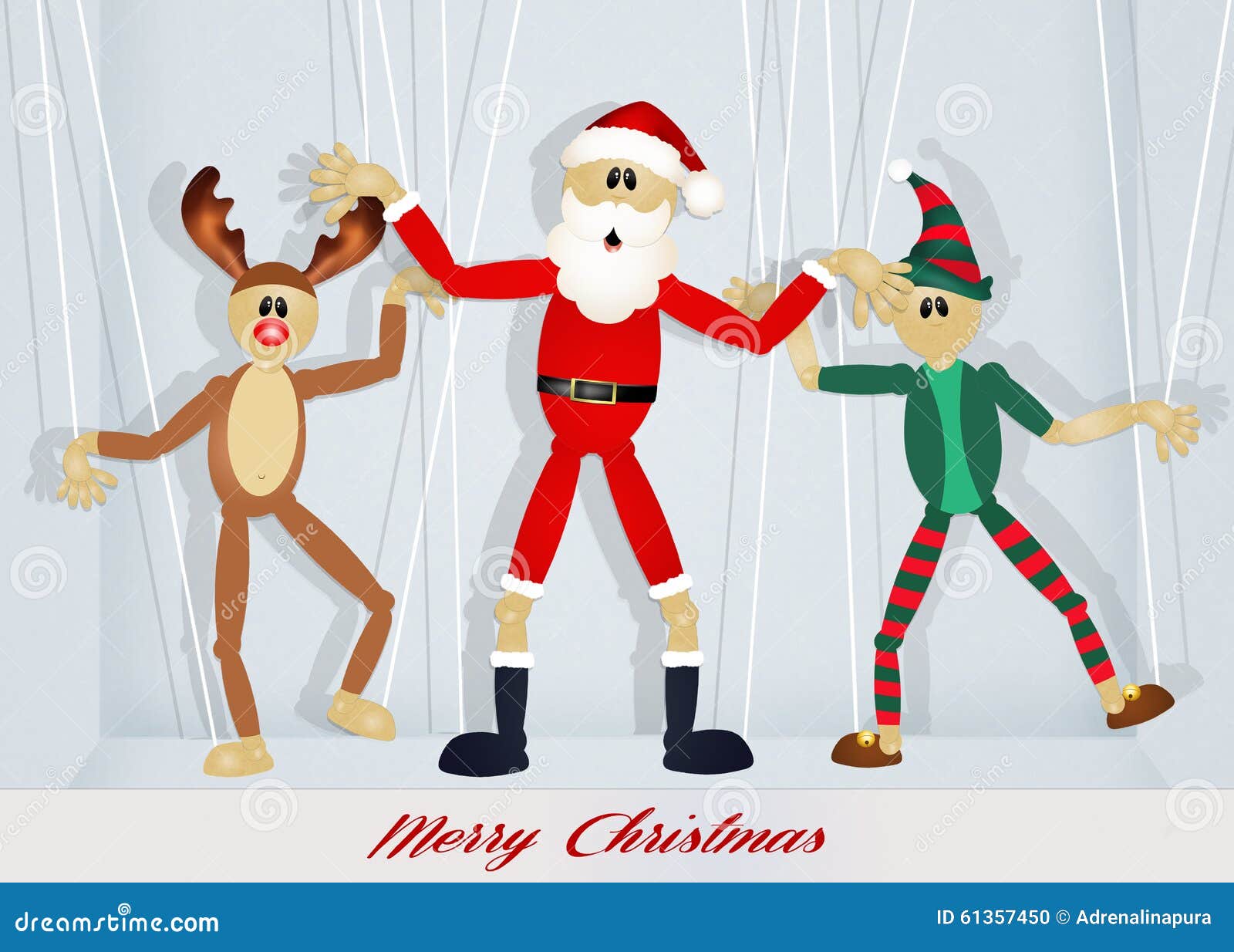 Marionetas de la Navidad stock de ilustración. Ilustración de navidad -  61357450