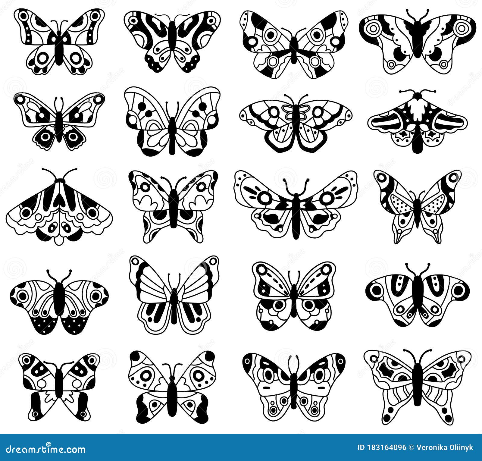 Mariposa Doodle. Boceto De Mariposas Voladoras Dibujando a Mano Insectos De  Primavera. Vector De Mariposa Voladora De Dibujo Gráfi Ilustración del  Vector - Ilustración de mariposa, contorno: 183164096