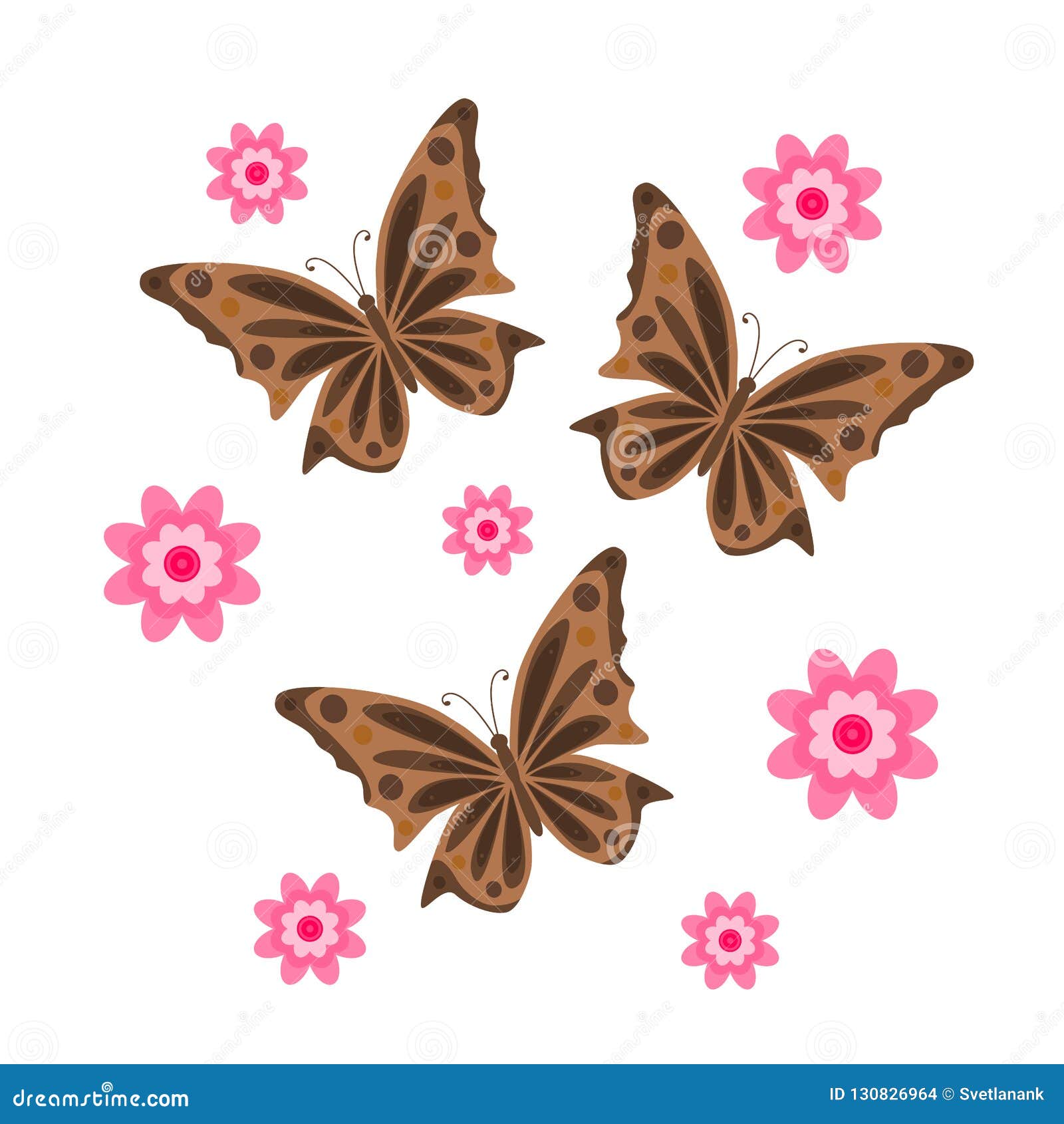 Mariposas De Dibujo Con Las Flores Vector Ilustración del Vector -  Ilustración de elegante, festival: 130826964