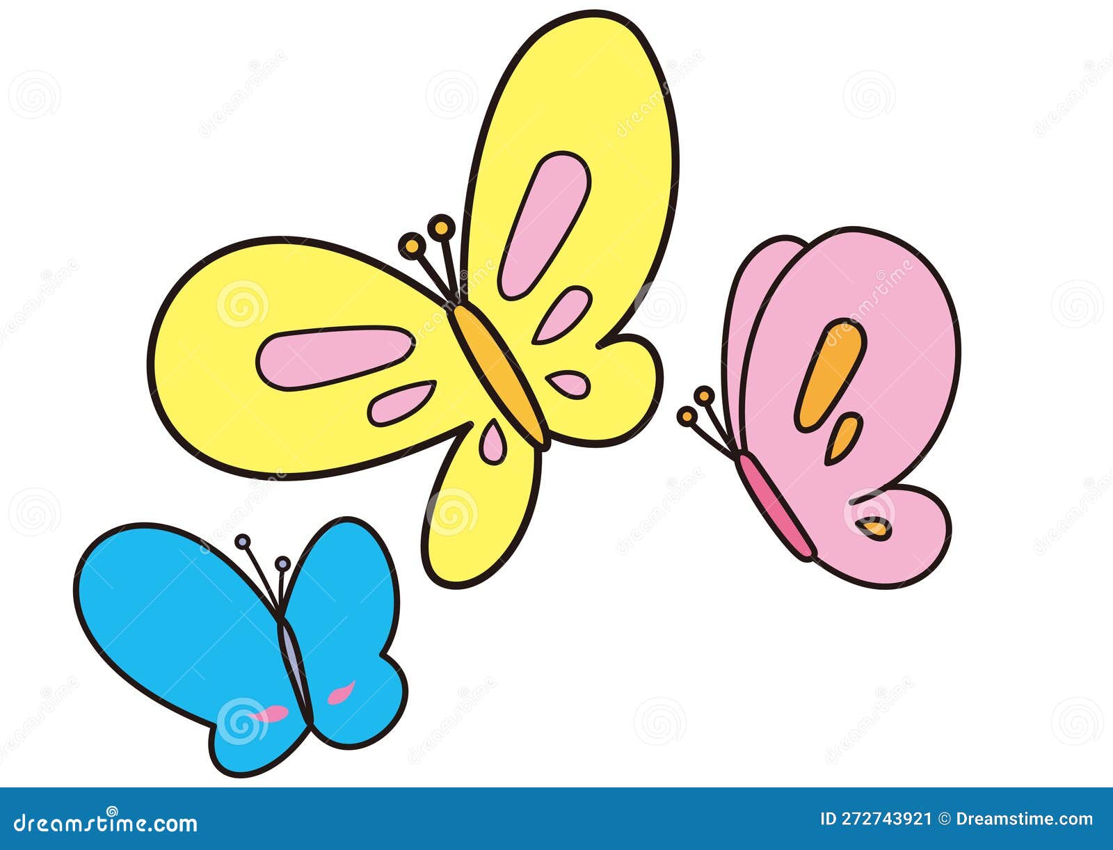 Mariposas Voladoras De Diseño Simple Y Colorido Ilustración del Vector -  Ilustración de criatura, mosca: 272743921