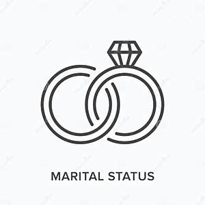 Marital Status Flat Line Icon Vector Outline Illustration Of Two Rings Marital Status Flat Line Icon Vector Outline Illustration Of Two Rings