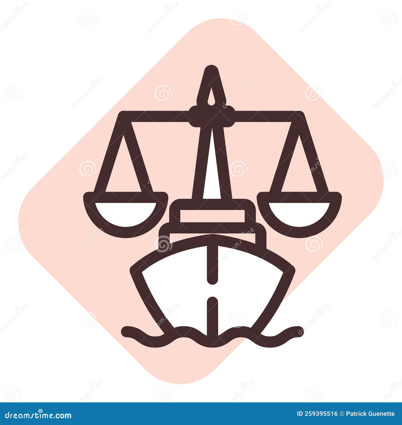 Maritime law, icon stock vector. Illustration of modern 259395516